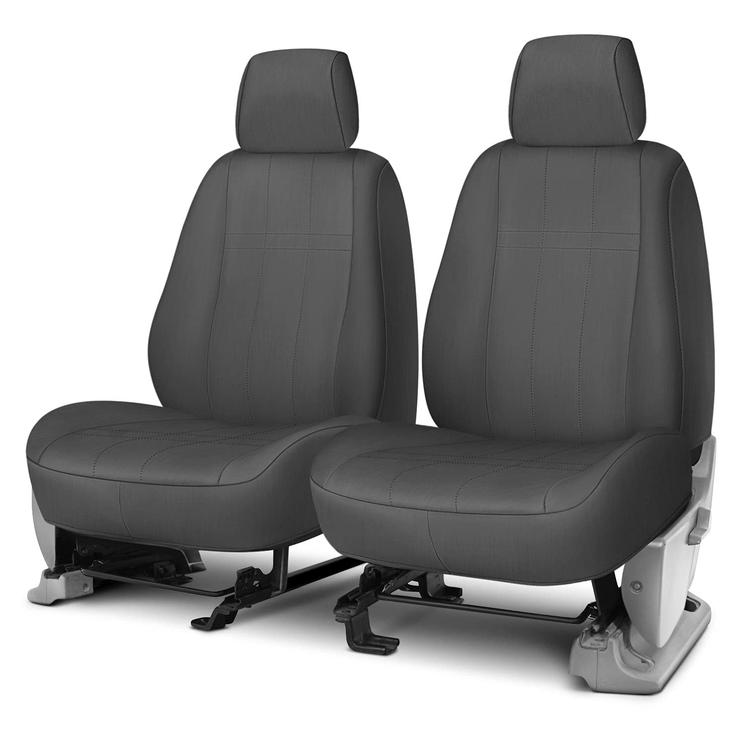 Rixxu Neo Series Front Car Seat Covers - Universal Fit for Most Cars, Trucks & SUVs - Charcoal Black - Protect & Upgrade Your 1st Row Bucket Seats for Daily Commute & Road Trips
