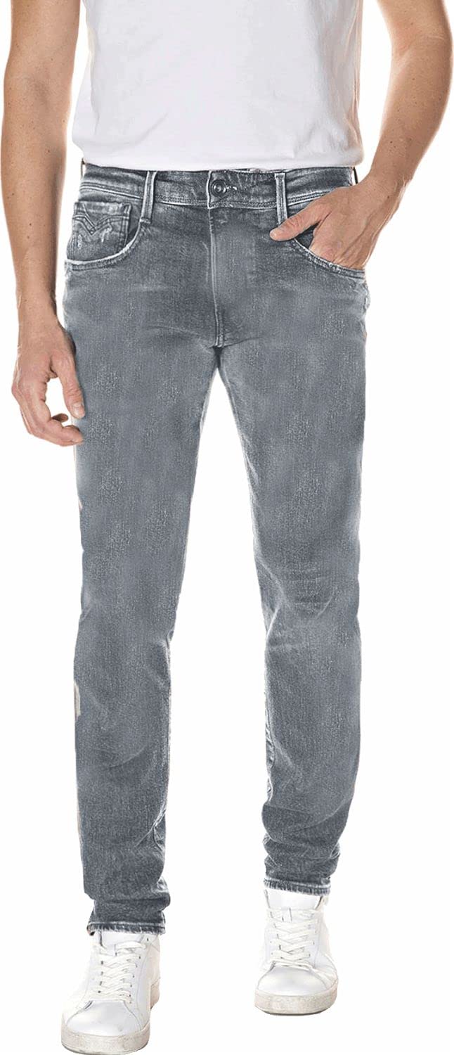 Replay Anbass Men's Slim Fit Stretch Denim Jeans - Comfortable & Stylish for Casual Wear, Work & Everyday Outfits
