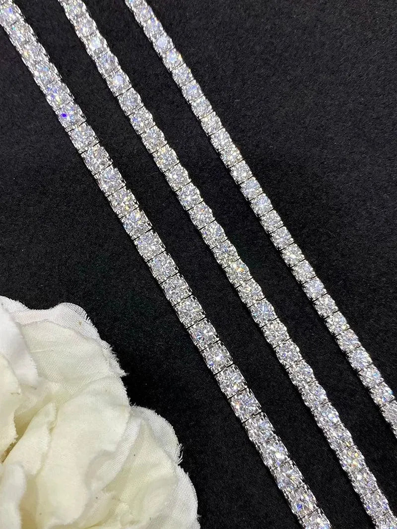 18K White Gold Diamond Bracelet for Women - Real Natural Diamonds, Luxury Full DriIl Wedding & Party Jewelry - Perfect for Anniversaries, Engagements & Special Occasions