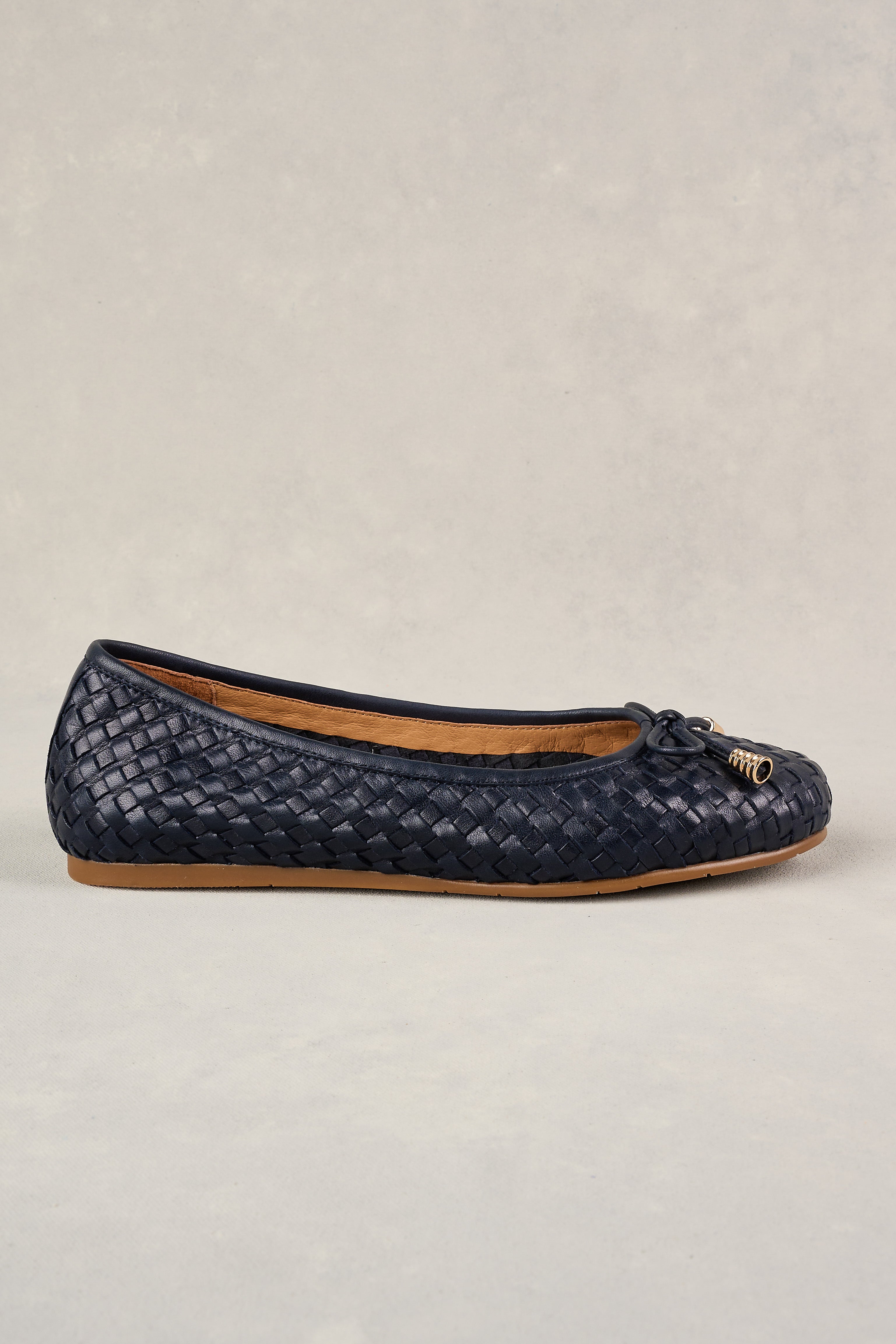Gia Woven Ballet Flat Shoes for Women - Comfortable & Stylish Slip-On Flats in Ink Blue | Perfect for Work, Casual Outfits & Travel