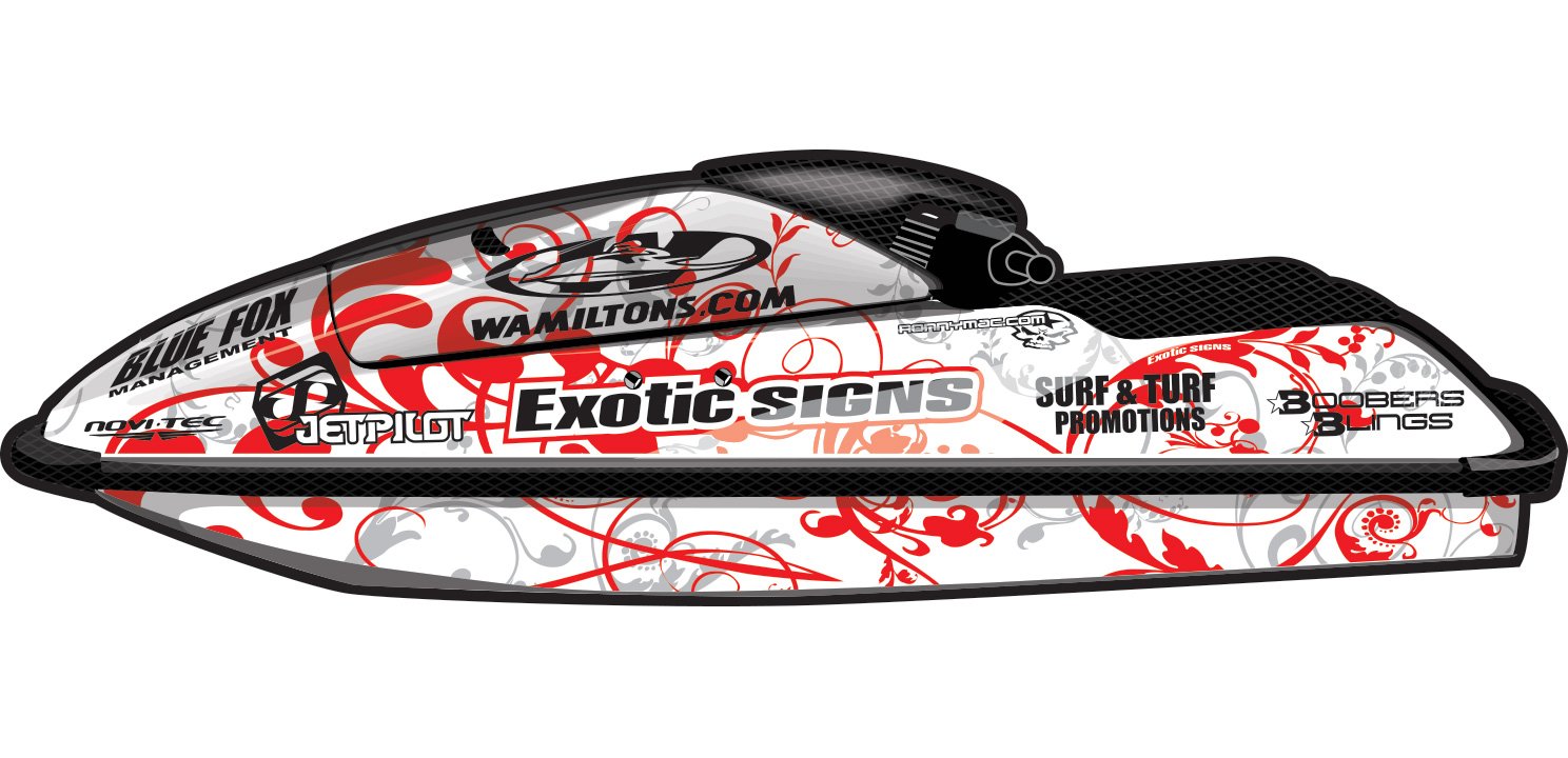 Yamaha SuperJet Freestyle Stoyer Vine Graphic Kit - EY0010FSJ for Jet Ski Decoration & Customization | Water Sports, Beach Party, Jet Ski Racing Accessories