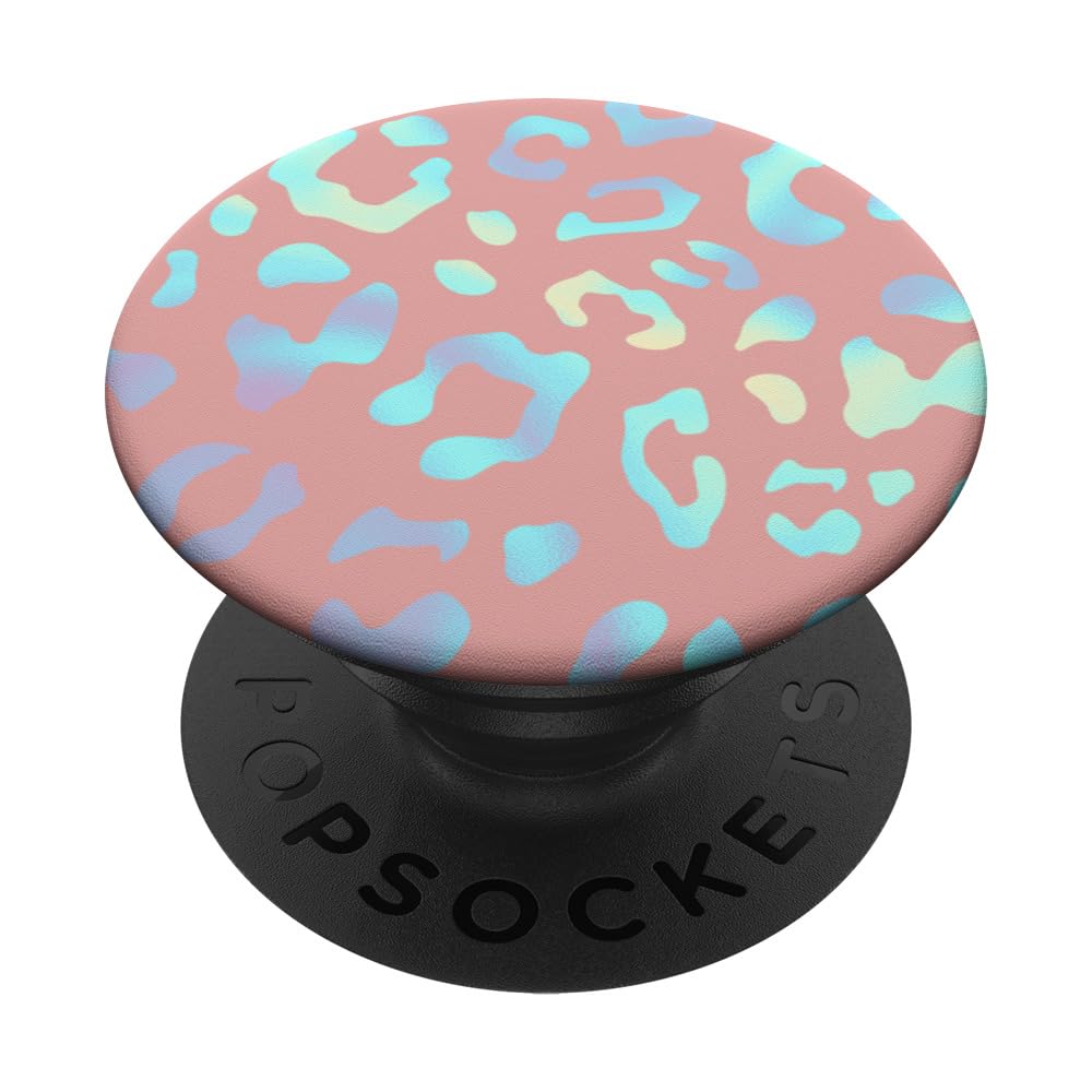 Rainbow Leopard Cheetah Rose PopSockets Standard PopGrip - Swappable Phone Grip & Stand for iPhone, Samsung, Smartphones - Perfect for Selfies, Gaming, and Hands-Free Viewing