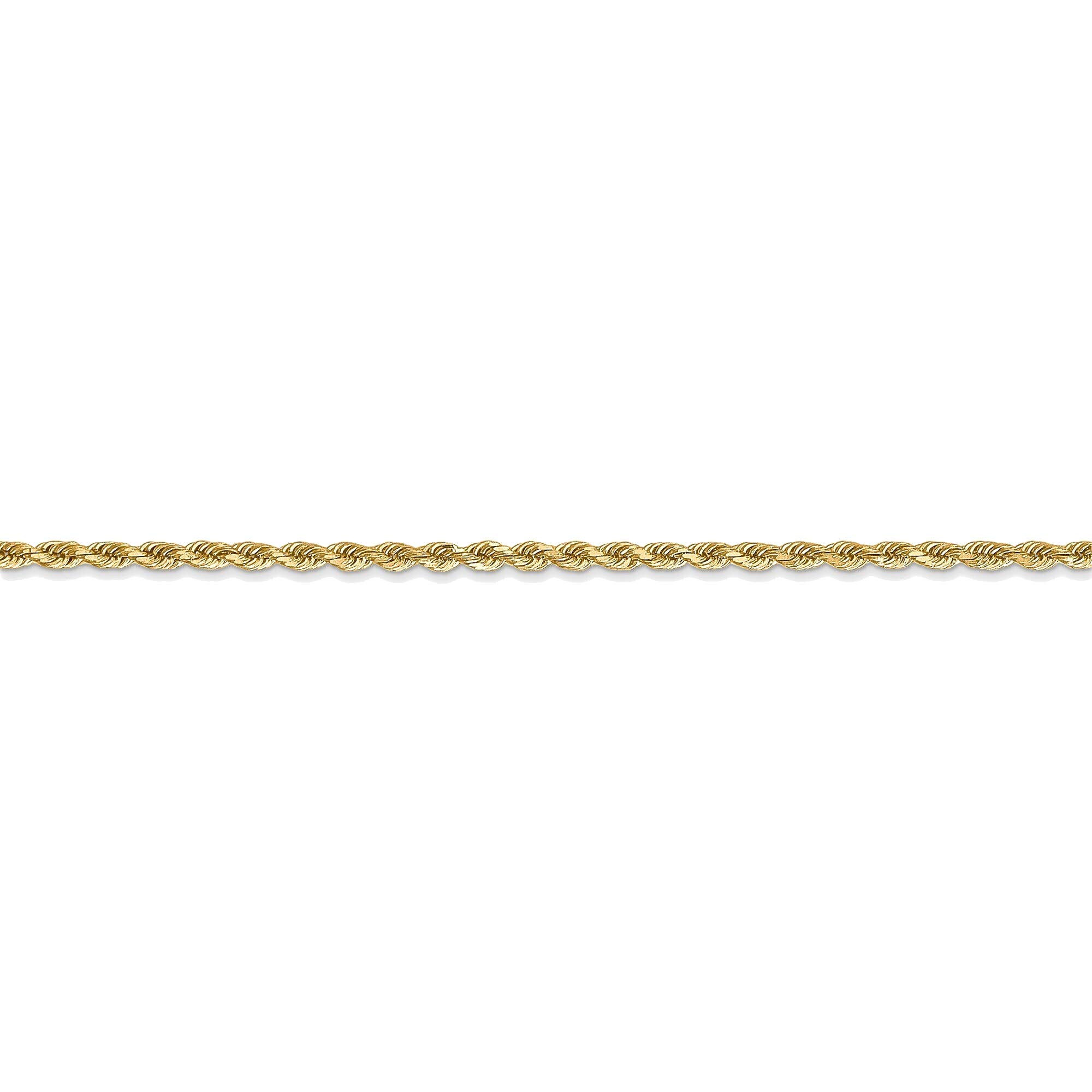 Bonyak 14K Yellow Gold 1.75mm Diamond-Cut Rope Chain Anklet - Dainty Ankle Bracelet for Women, Perfect for Beach, Summer Outfits & Everyday Wear