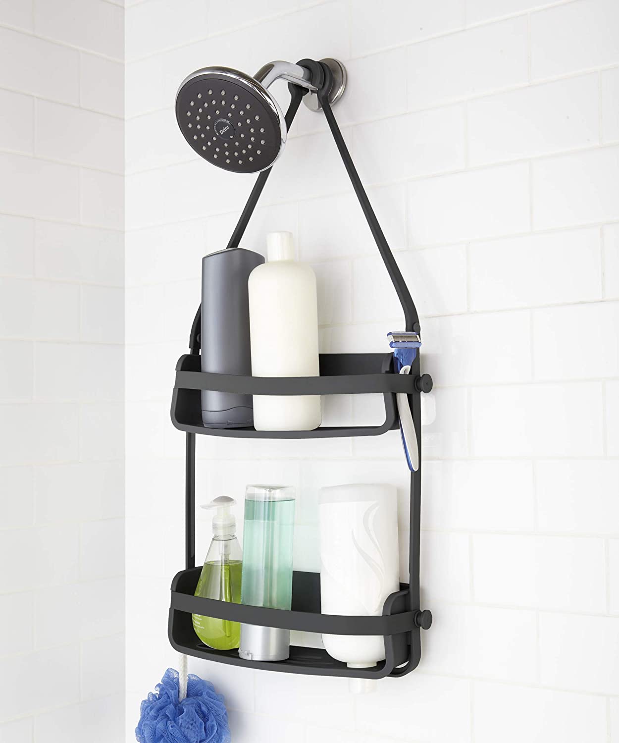 Rust-Free Shower Caddy Organizer - Black, White or Grey | Bathroom Storage for Shampoo, Soap & Beauty Products | Perfect for Showers, Bathtubs & Dorm Rooms