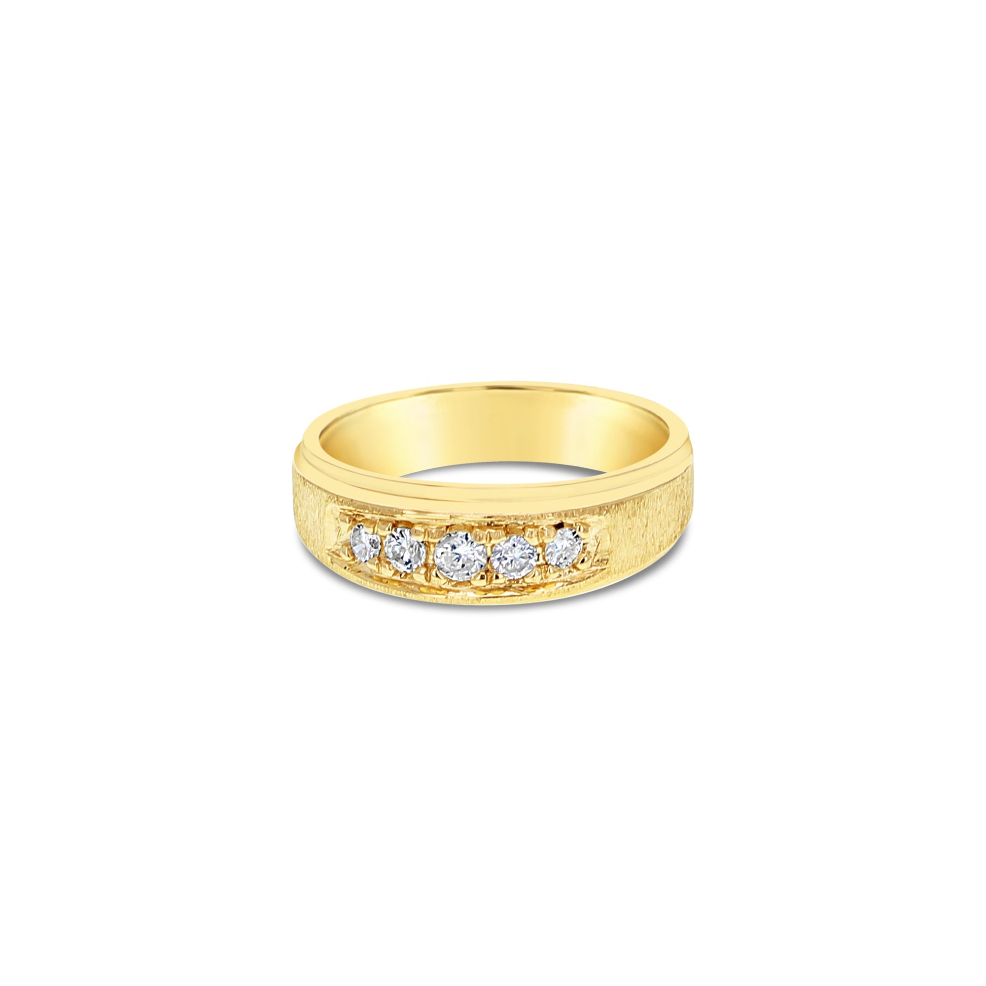 Diamond Brushed Stainless Steel Wedding Band Ring - Euro Shank for Comfort Fit - Perfect for Men's Engagement, Anniversary & Everyday Wear