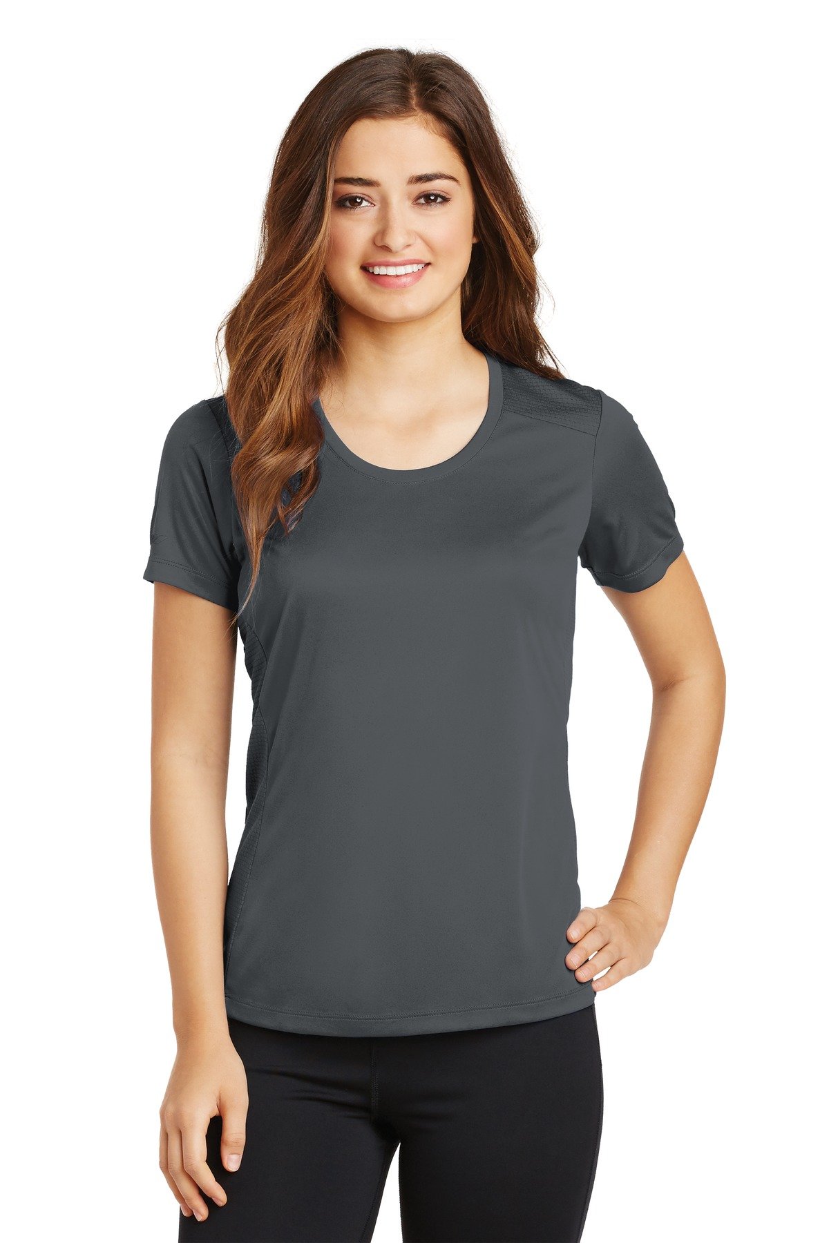Elevate Scoop Neck Tee (LST380) - Soft Iron Grey Women's T-Shirt XS | Casual Wear, Layering Essential & Everyday Comfort