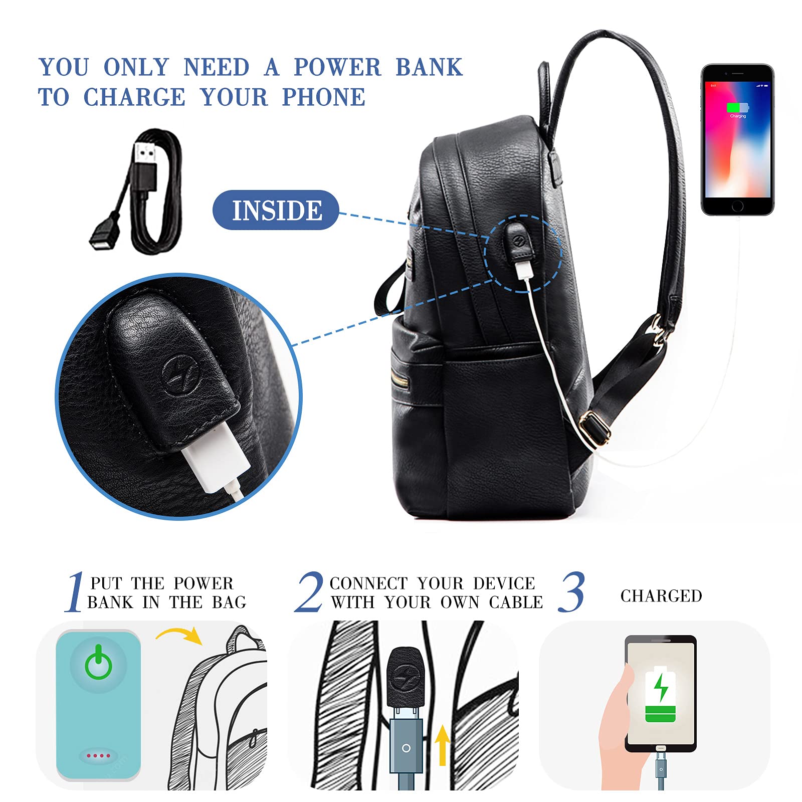 Premium Leather Diaper Backpack for Moms - Stylish Baby Bag with USB Charging Port & Changing Pad - Perfect for Travel, Daycare & On-the-Go Parenting