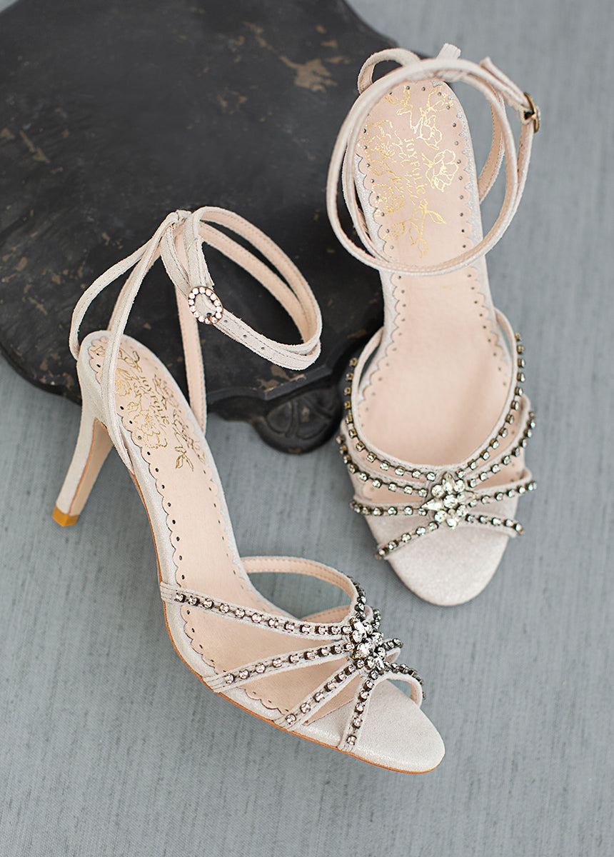 Silver Mahina Leather Heels for Women - Comfortable Dress Shoes for Weddings, Parties & Office Wear