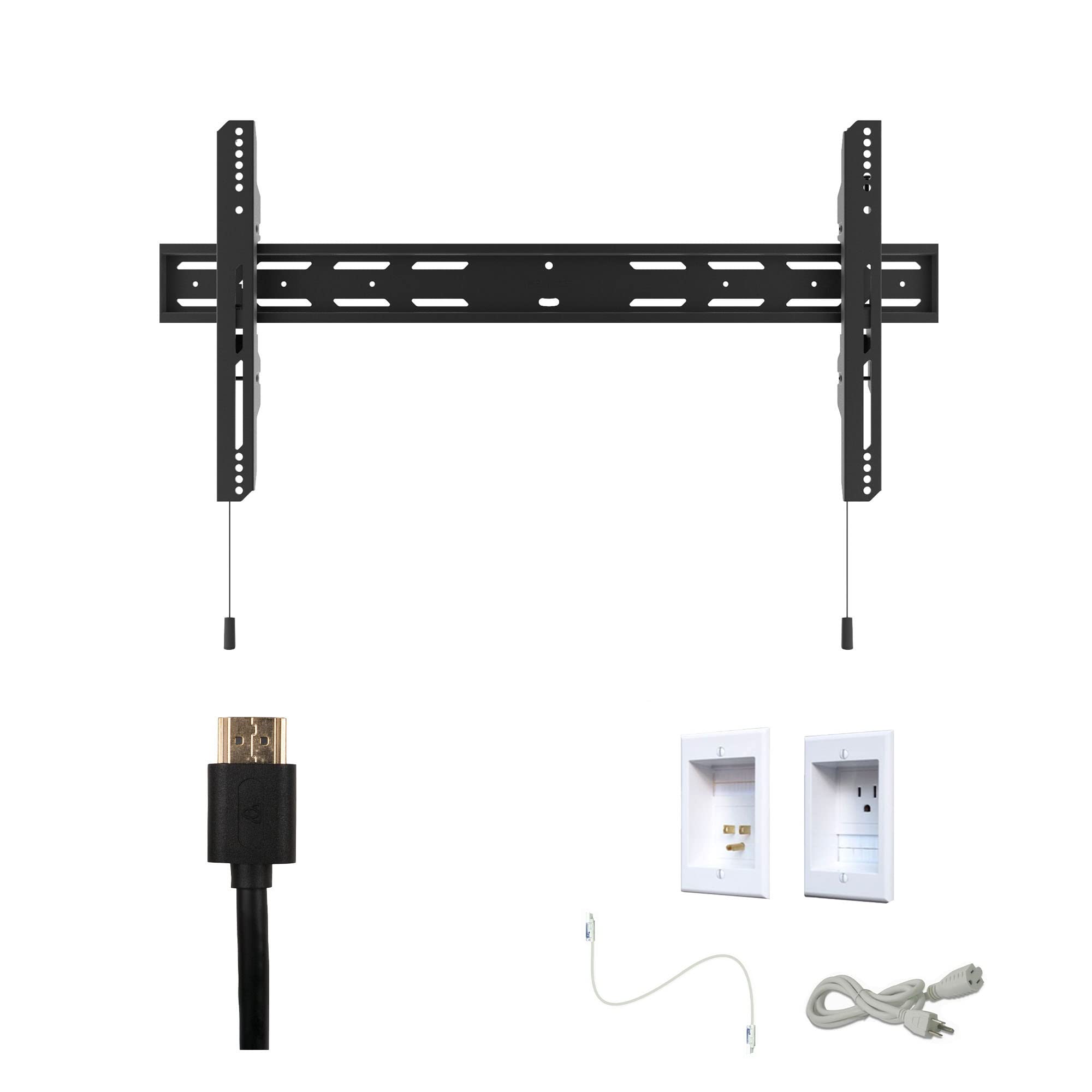 Kanto PF400 TV Wall Mount Kit with Single Outlet Through-Wall Power Kit - Secure Flat Screen TV Installation for Living Room, Bedroom & Home Theater