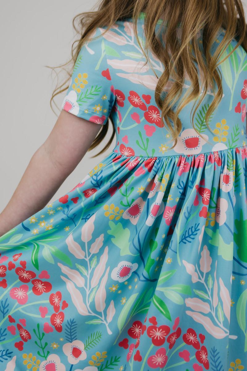 Spring Breeze Short Sleeve Pocket Twirl Dress for Women - Flowy Summer Casual Dress with Pockets for Outdoor, Beach, and Date Night