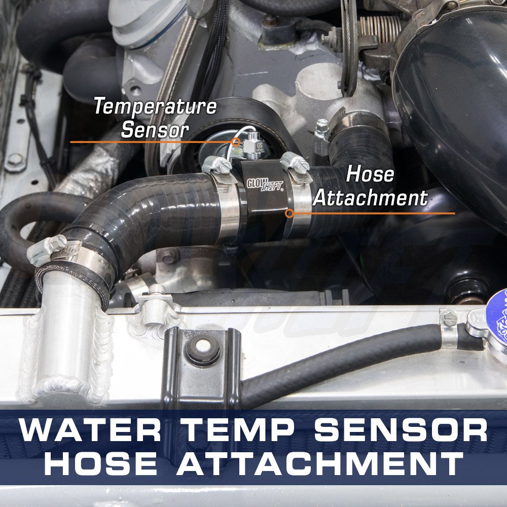 GlowShift 32mm Radiator Hose Adapter for Water Temp Gauge - Perfect for Car Cooling System