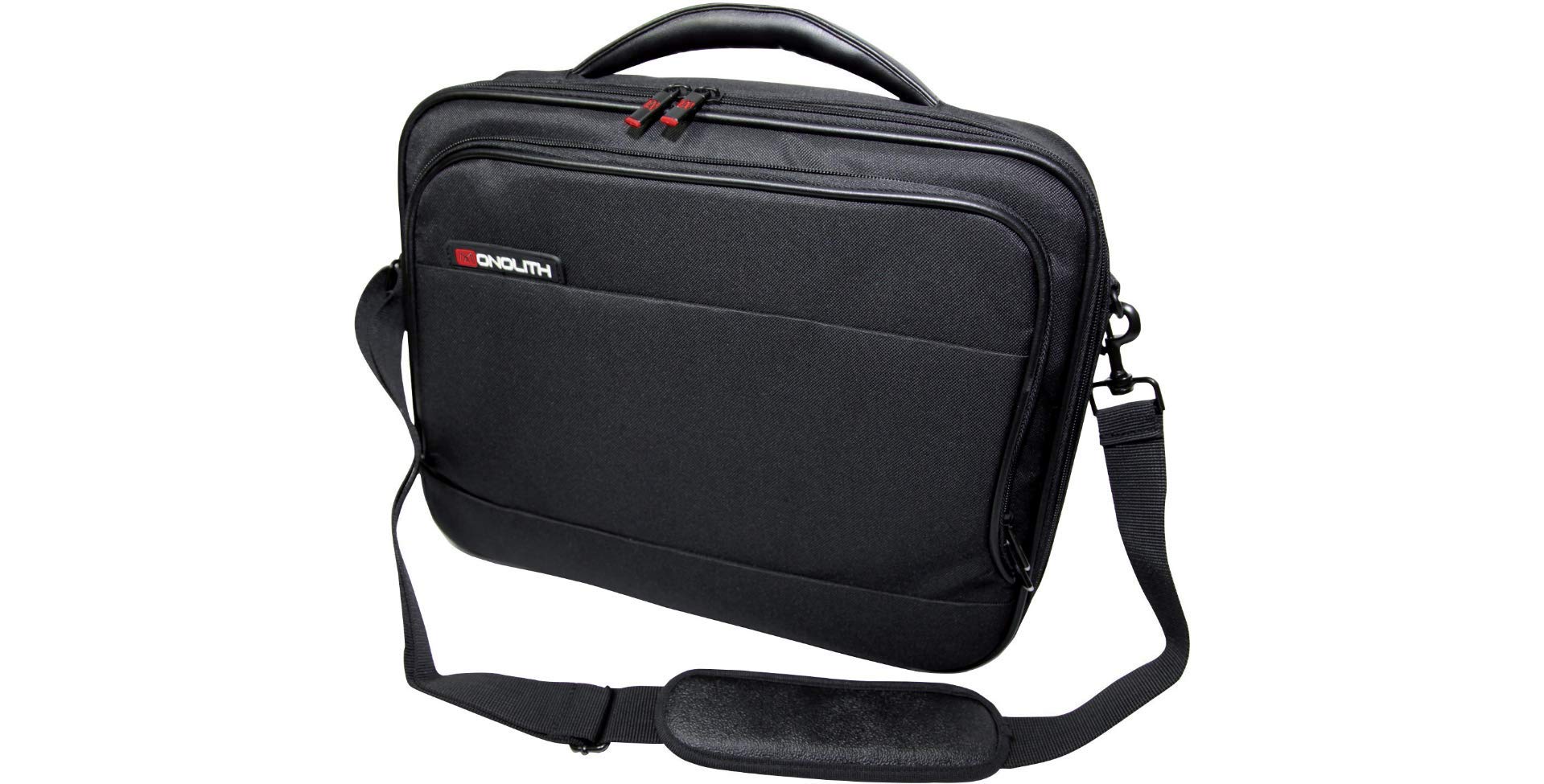 Monolith 15.4 Inch Laptop Sleeve Case - Premium Nylon with Organizer, Document Pocket & PU Trim - Protective Black Computer Bag for MacBook Pro, Work, School & Travel Accessories