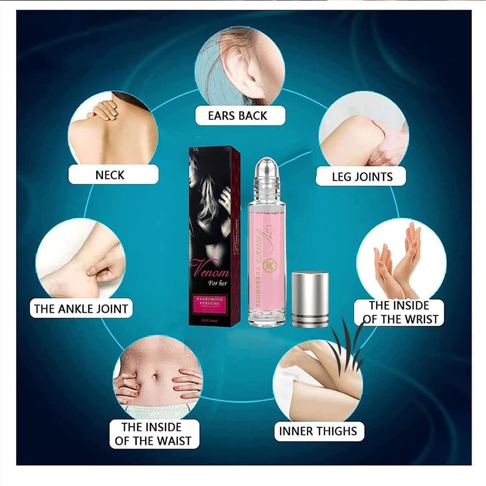 Box Rose Pheromone Perfume Roll-On for Women - Long Lasting Cologne Oil with Enhanced Essence, 2PCS Set - Perfect for Date Nights, Romantic Occasions & Confidence Boosting