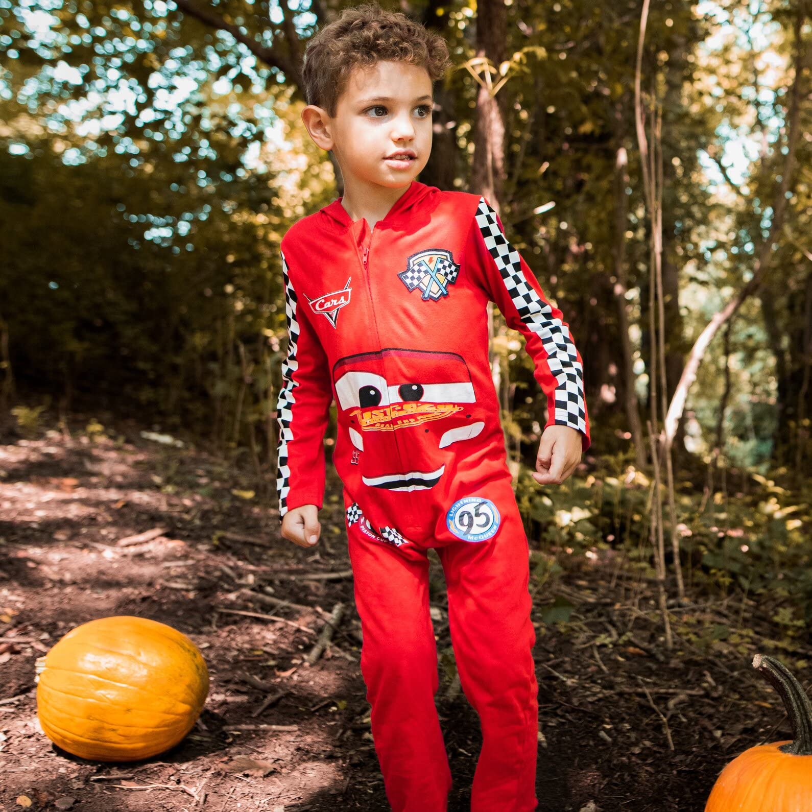 Disney Pixar Cars Tow Mater & Lightning McQueen Zip-Up Coverall Jumpsuit for Newborn to Toddler - Perfect for Halloween Costume, Cosplay & Dress-Up Play