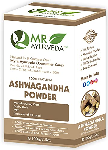 Organic Ashwagandha Powder 100g - Pure Ayurvedic Supplement for Stress Relief, Immunity & Energy Boost | Natural Skin & Hair Care | Vegan, Non-GMO, Chemical-Free | Perfect for Smoothies, Tea & DIY Beauty Treatments