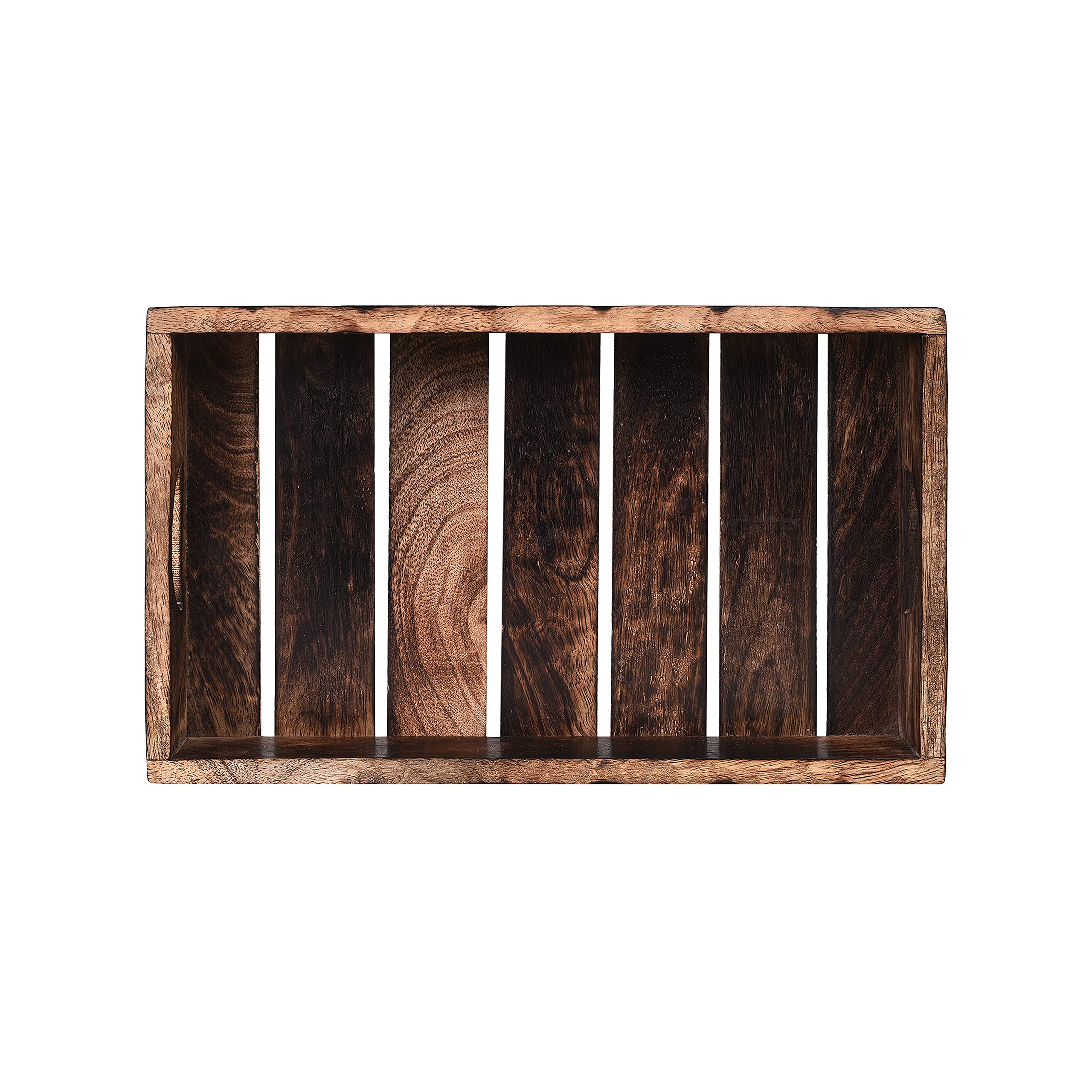 Artsio Handmade Wooden Rectangular Serving Tray - Rustic Farmhouse Decorative Ottoman Tray for Breakfast in Bed, Cheese Platter, Tea, Coffee & Cocktails | Perfect for Kitchen, Dining & Bar Use