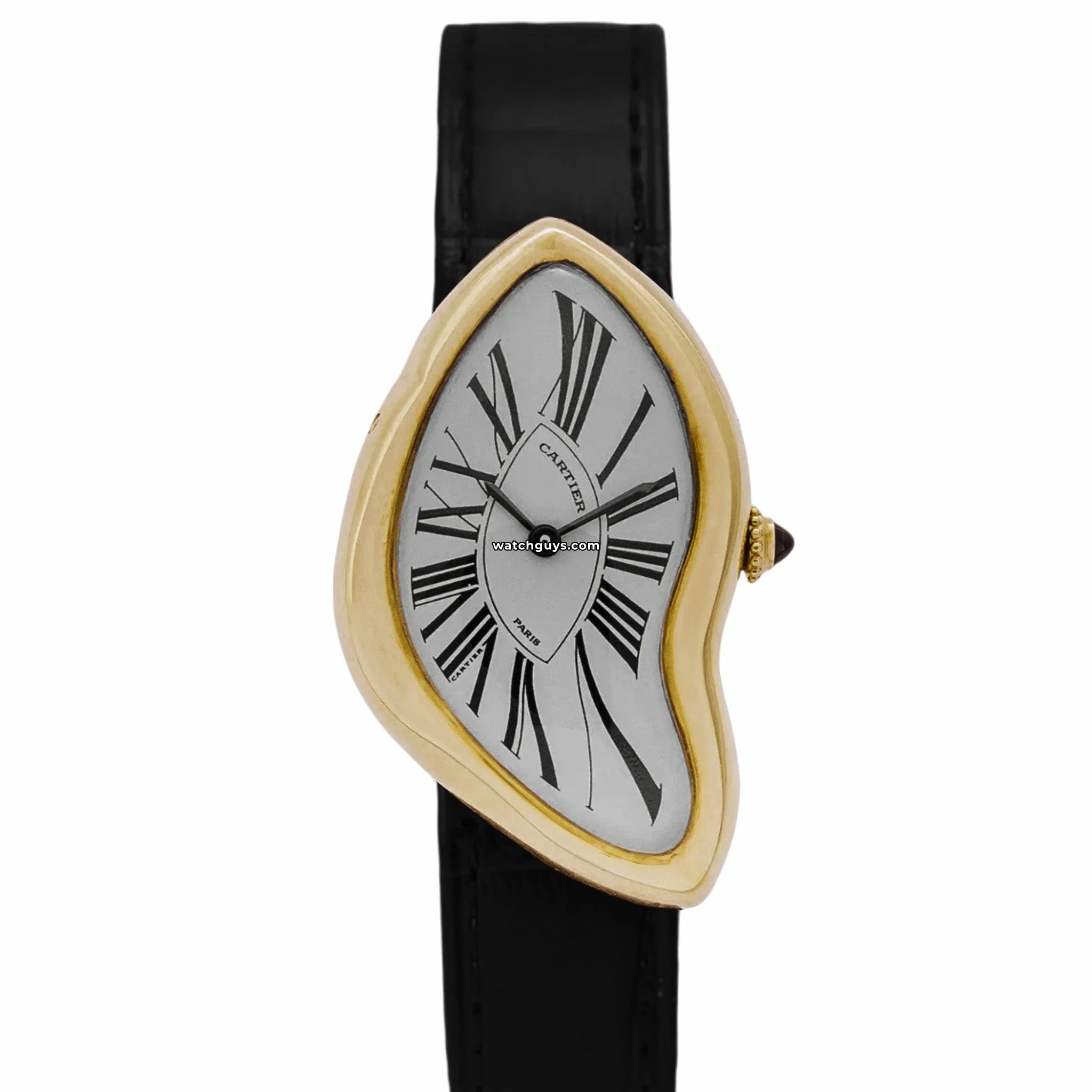 Cartier Crash Watch - 18K Yellow Gold with White Dial - Luxury Swiss Timepiece for Men & Women - Perfect for Formal Events, Business Meetings & Special Occasions