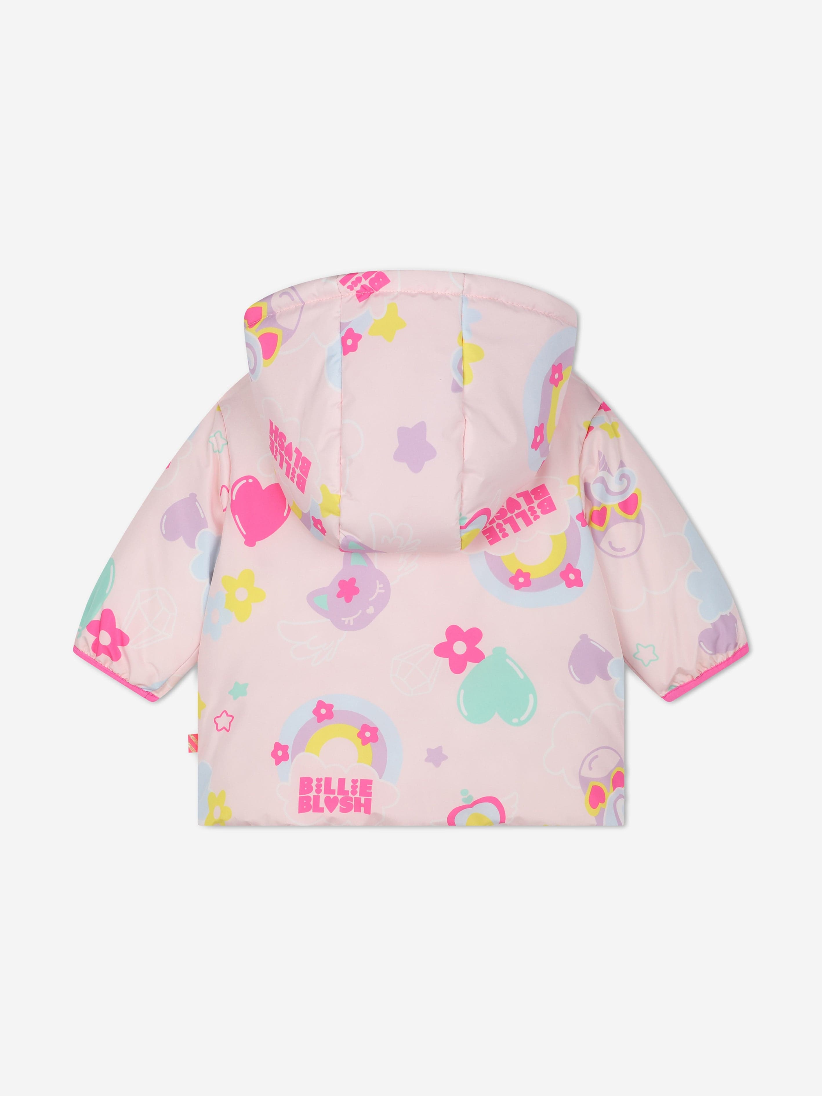 Billieblush Pink Magic Rainbow Puffer Jacket for Baby Girls - Warm Winter Coat for Toddler Outdoor Play & Photoshoots