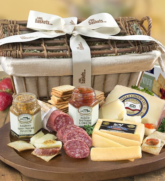 Epicurean Meat & Cheese Gift Basket - Premium Gourmet Food Gifts for Parties, Charcuterie Board & Entertaining Platter | Perfect for Holidays, Corporate Gifts & Special Occasions