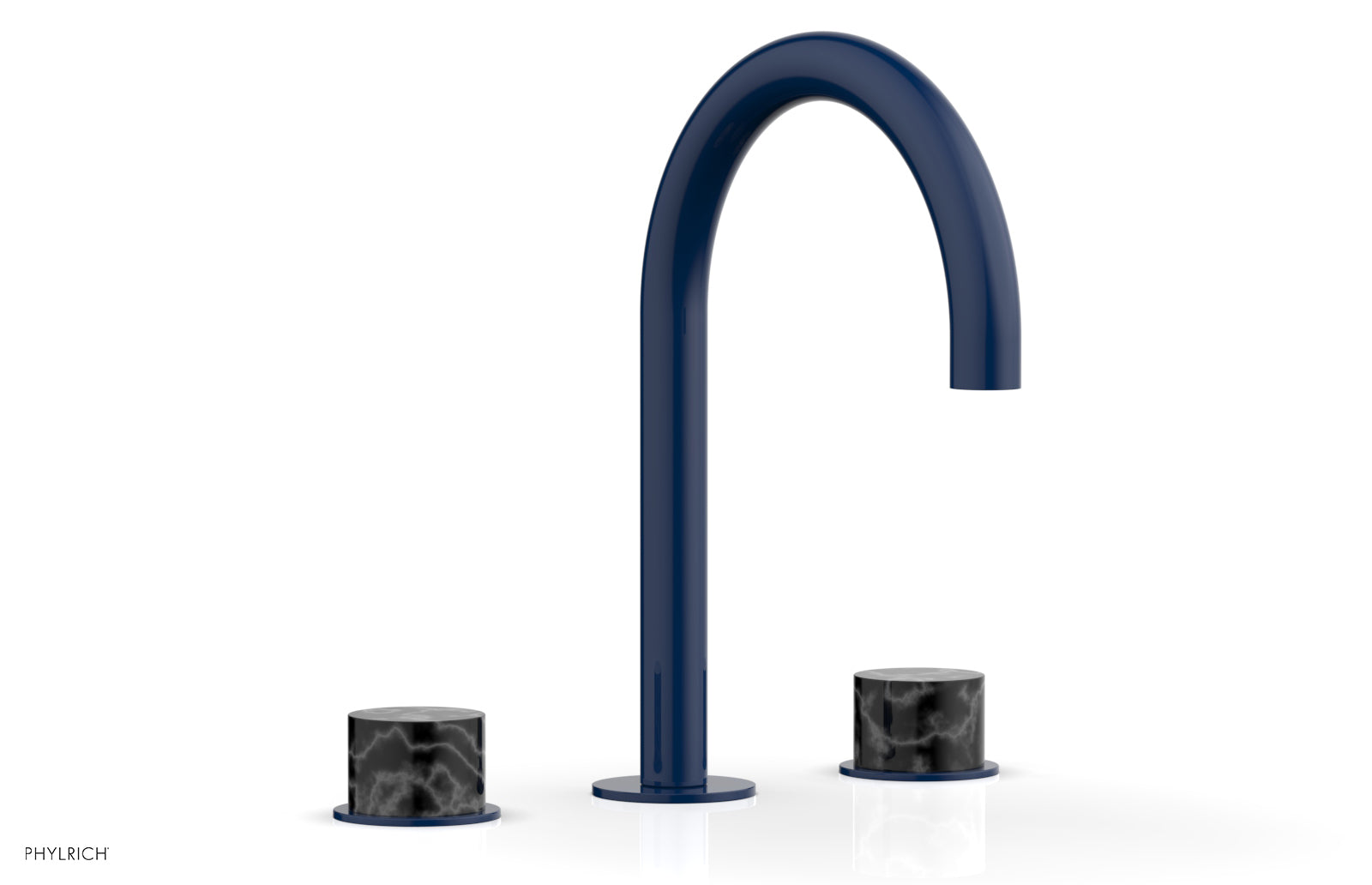 Premium BASIC II Widespread Bathroom Faucet with Black Marble Handles - 8 Inch Centerset, Matte Black Finish for Modern Vanities - Perfect for Guest Bathrooms & Powder Rooms