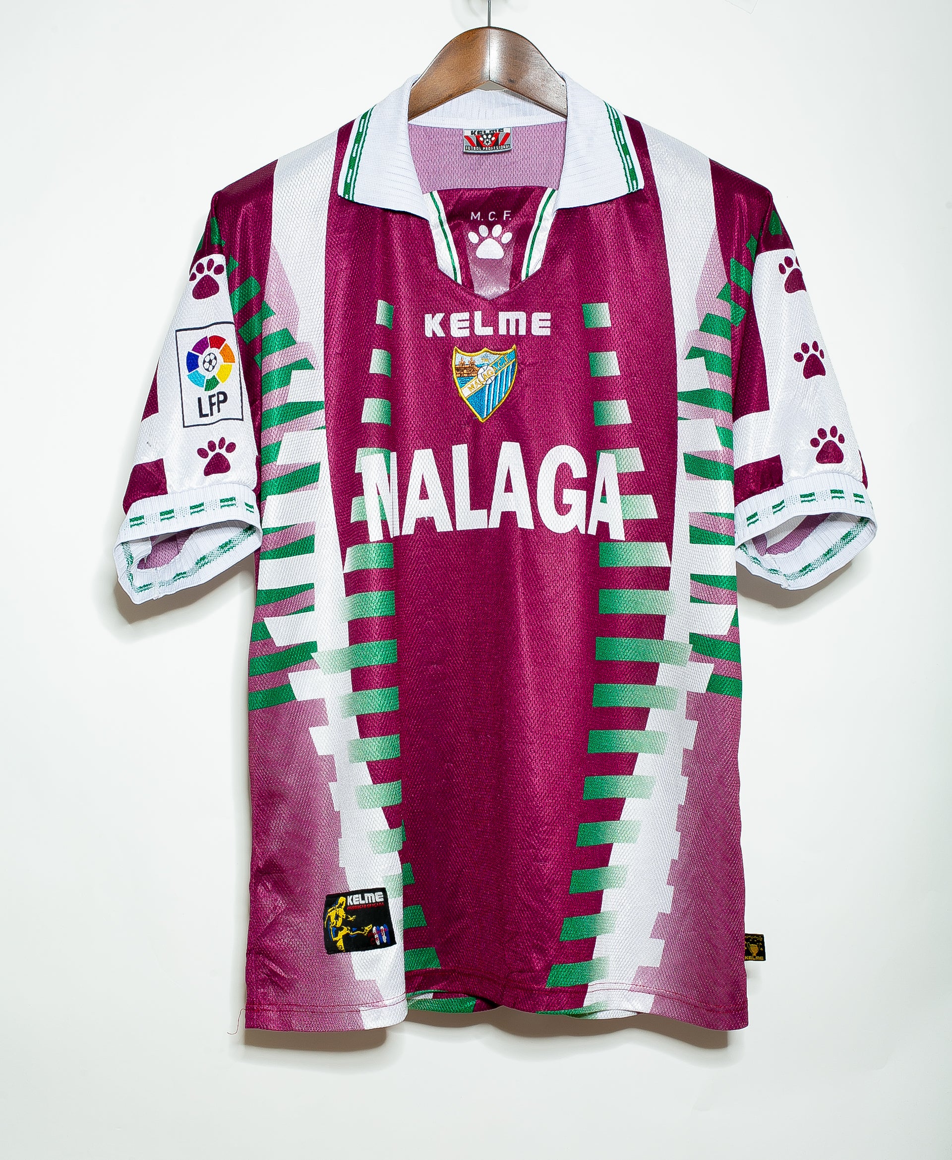 Original 1998 Malaga Away Football Jersey (Size L) - Vintage Soccer Shirt for Fans, Collectors & Retro Sports Enthusiasts - Perfect for Matches, Cosplay & Nostalgic Gift Giving