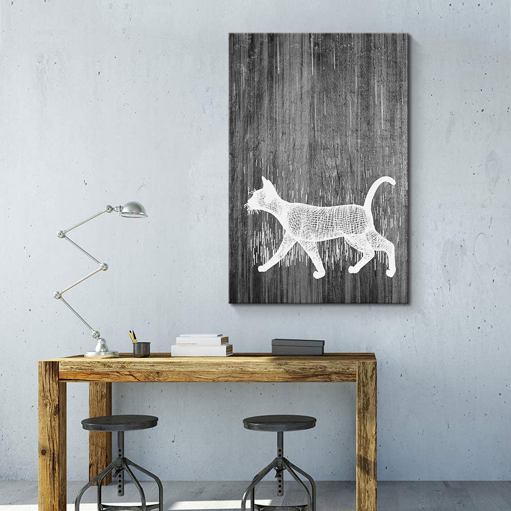 Black and White Abstract Canvas Wall Art - 32x48 Inch Framed Modern Painting for Bedroom & Living Room Decor | Home Office & Dorm Wall Decorations