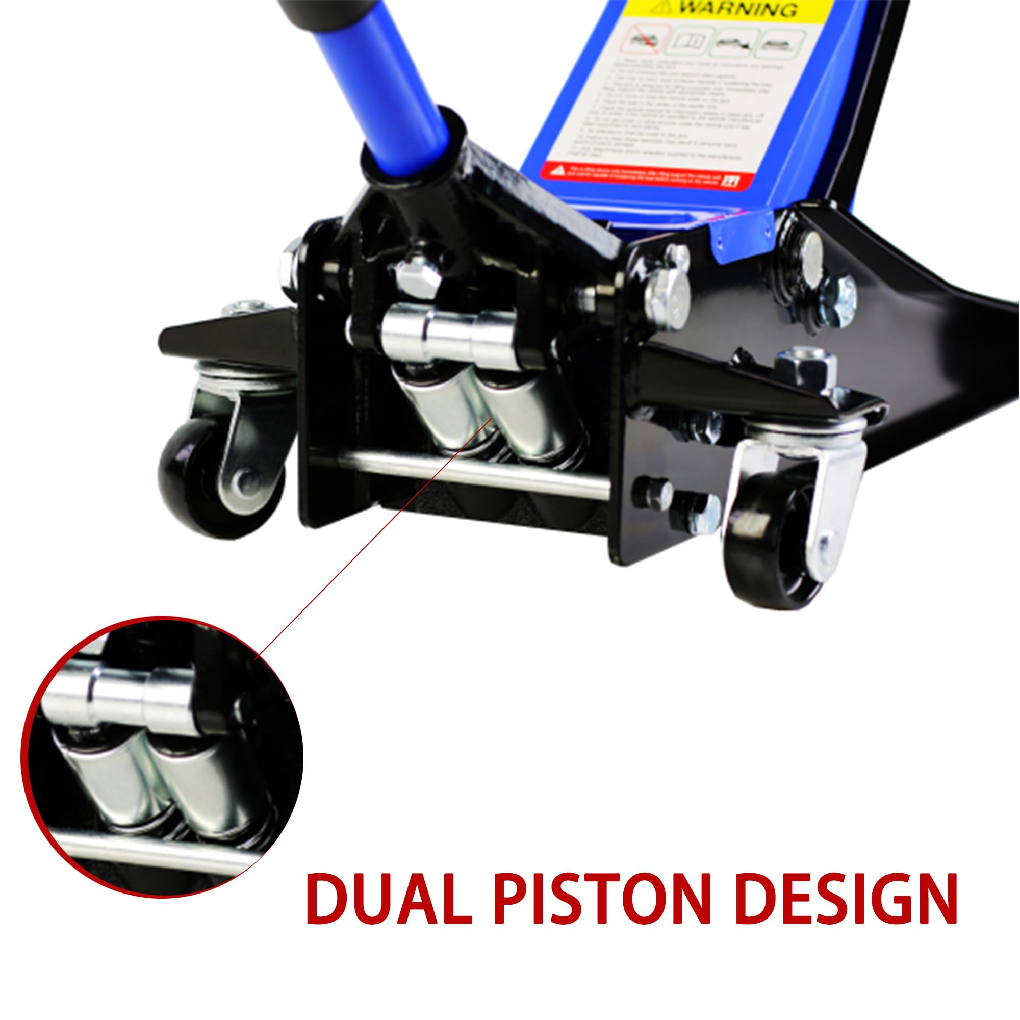 GARVEE 3 Ton (6600 lbs) Low Profile Floor Jack - Dual Piston Steel Quick Lift Pump - 3.3