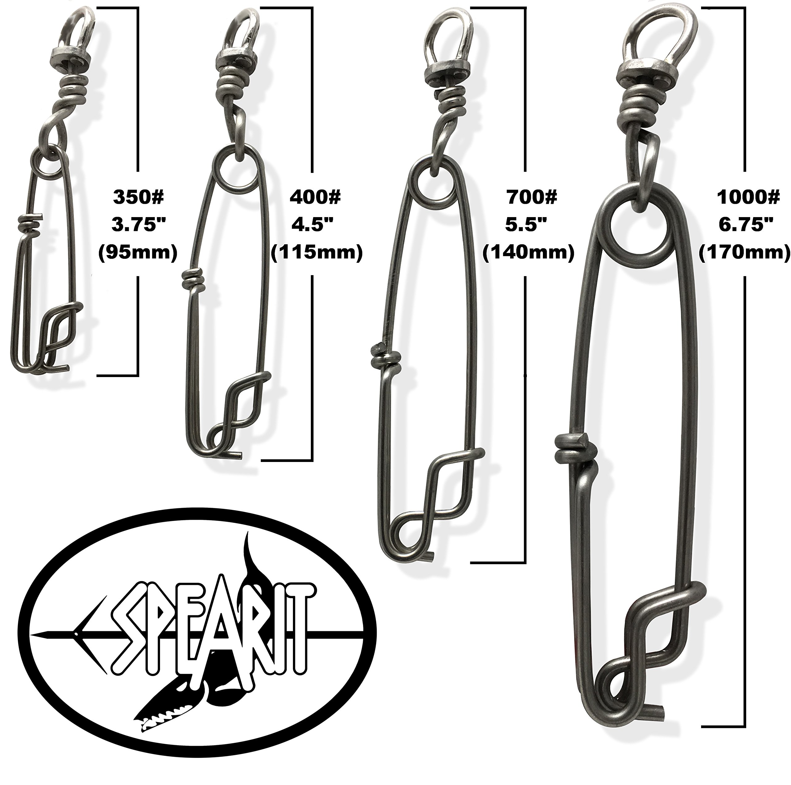 Spearit Floatline & Tuna Clips - Durable Longline Branch Hangers with Swivels (Multiple Sizes & Quantities Available) - Perfect for Commercial Fishing, Tuna Longlining, and Saltwater Angling