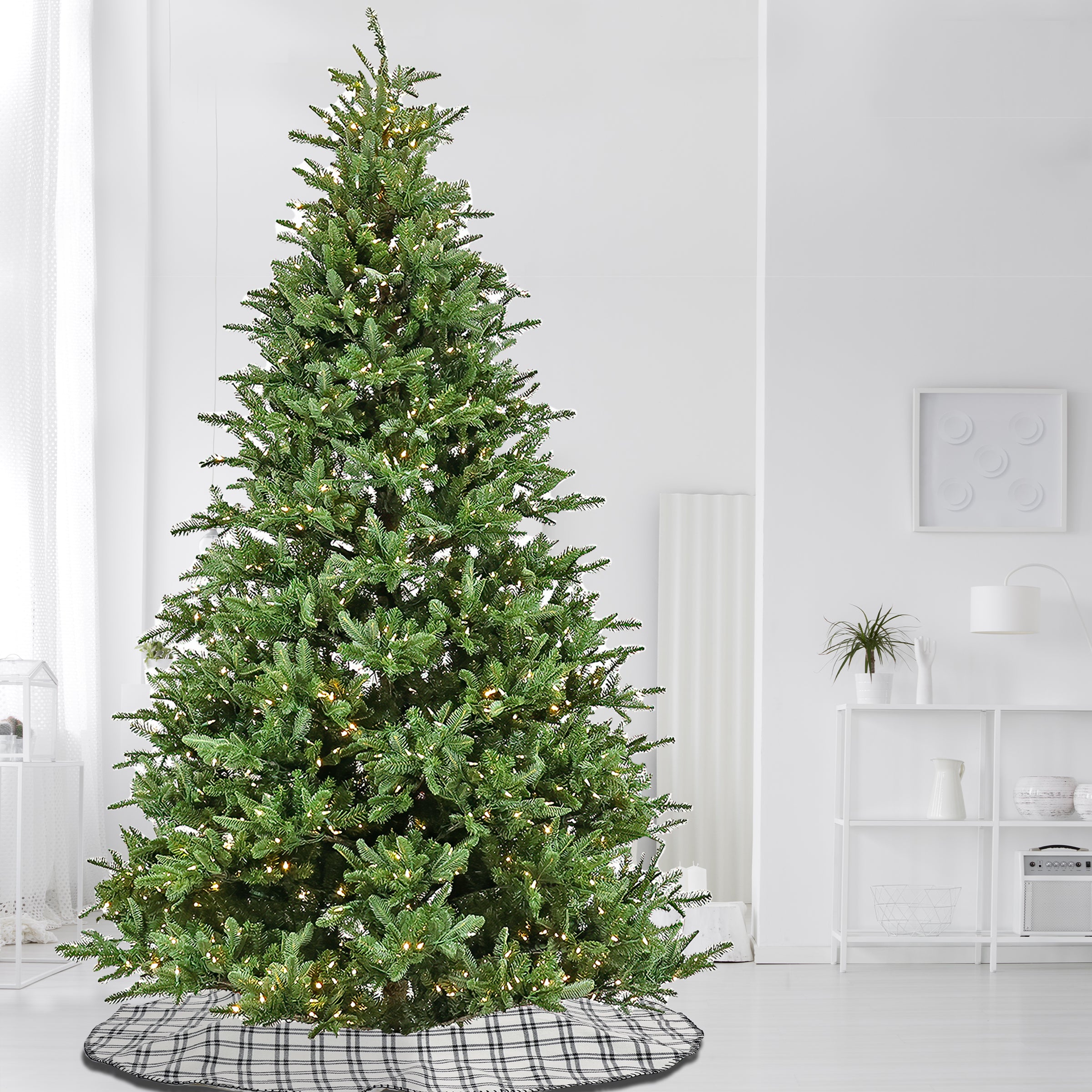 10 ft. Pre-Lit Norway Spruce Artificial Christmas Tree with 800 Warm White LED Lights - Perfect for Living Room, Office & Holiday Decorations
