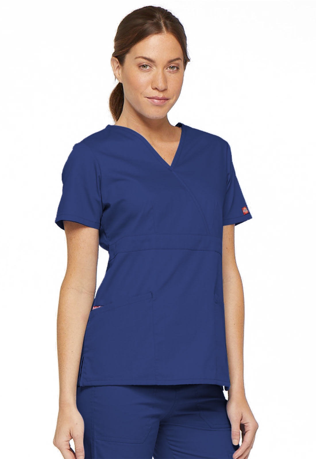 Women's 3 Pocket Mock Wrap Scrub Top - Comfortable Nursing Uniform for Medical Professionals & Healthcare Workers - Perfect for Hospitals, Clinics & Dental Offices