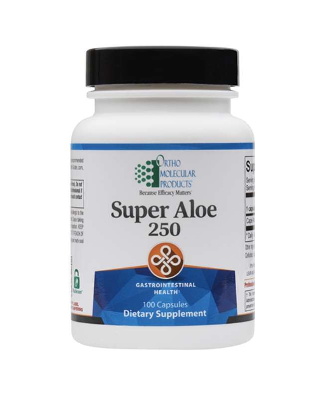 Ortho Super Aloe 250 Dietary Supplement - 100 Capsules for Digestive Health & Immune Support | Natural Aloe Vera Extract for Gut Wellness & Detox