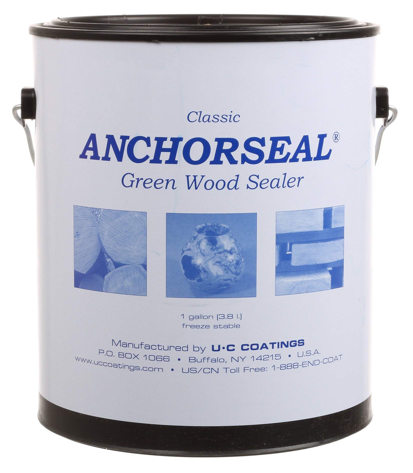ANCHORSEAL Classic Log & Lumber End Sealer - Water-Based Wax Emulsion for Hardwood & Softwood, Prevents 90% End Checking (1 Gallon) - Ideal for Woodworking, Lumber Storage & DIY Projects