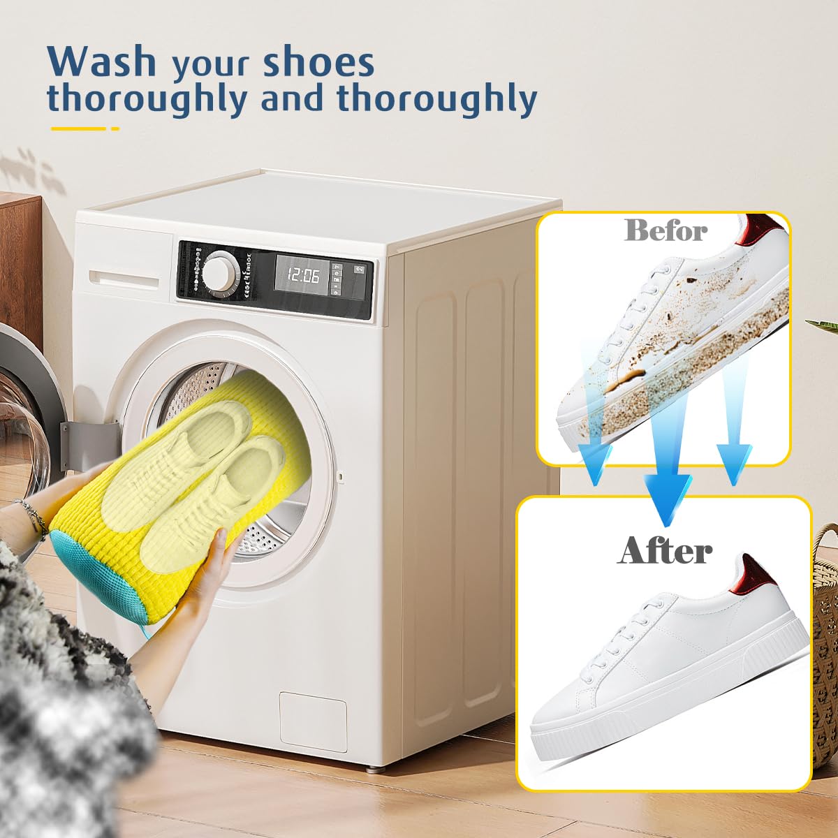 2 Pack Durable Laundry Shoe Bags for Sneakers - Washable Mesh Shoe Protector for Washing Machine & Dryer (2025 New Improved Design) - Perfect for Travel, Gym & Sports Gear Storage