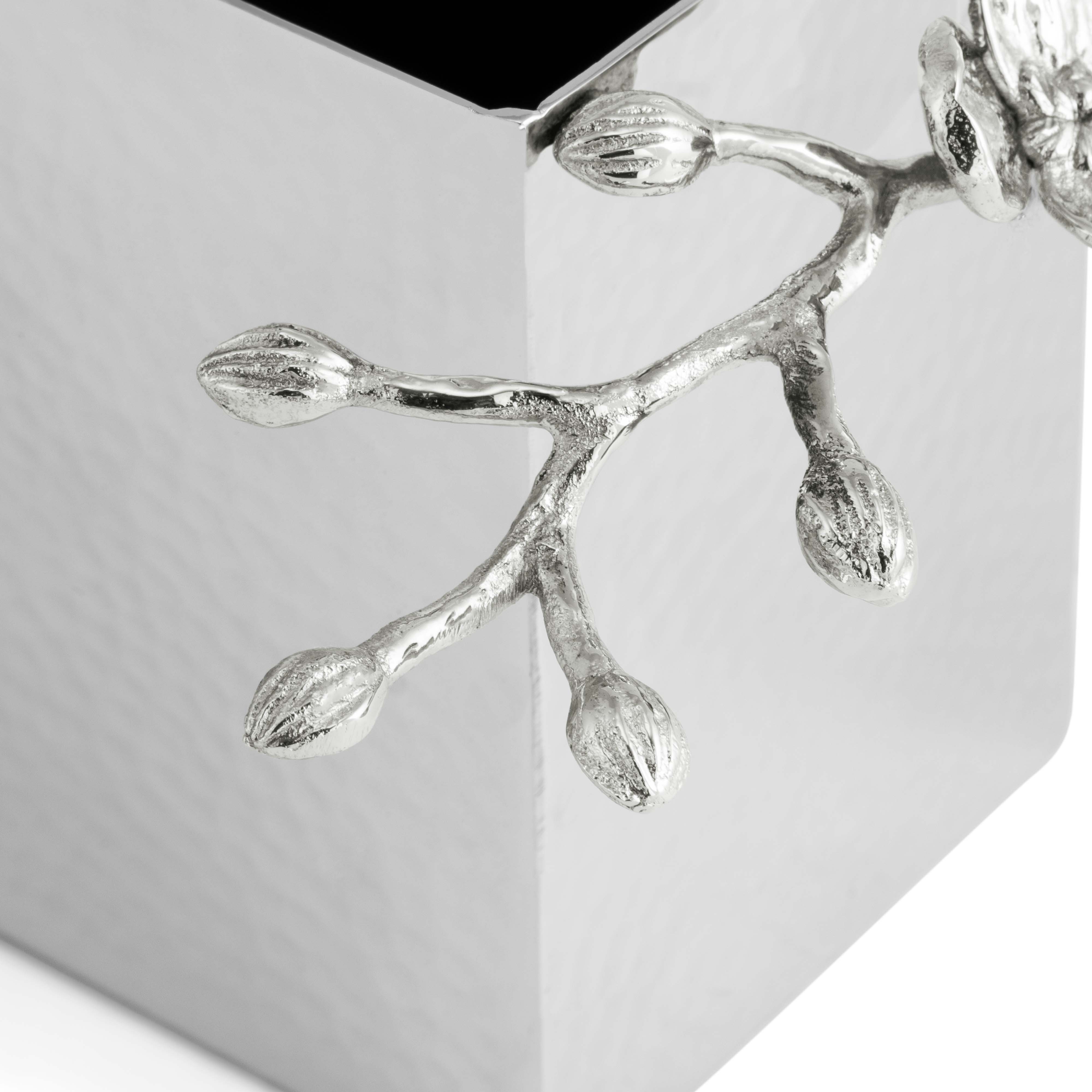 White Orchid Cutlery Caddy - Elegant Silverware Organizer for Kitchen Utensils - Perfect for Dining Table, Buffet Serving, and Party Entertaining