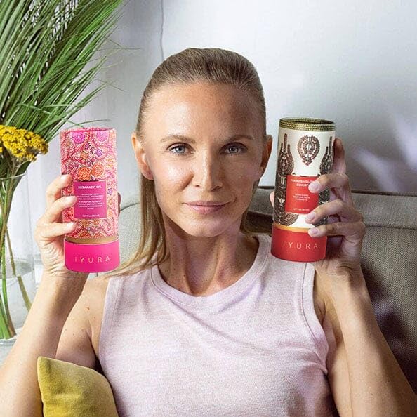 iYURA Kesaradi Oil & Manjish Glow Elixir Skincare Bundle - Day & Night Anti-Aging Treatment for Radiant Skin - Perfect for Dry Skin Care Routine & Natural Glow Enhancement