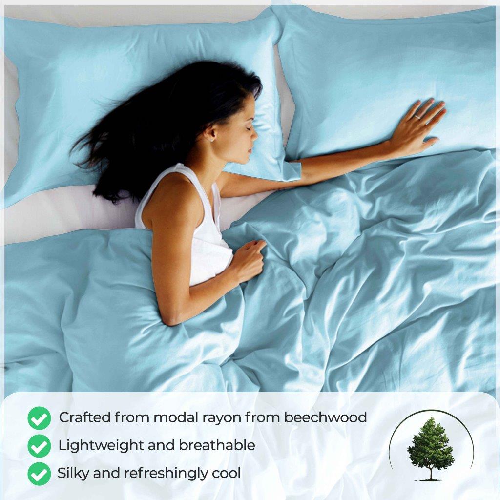Premium 400 Thread Count Modal Duvet Cover Set from Beechwood - Ultra Soft & Breathable Bedding for All Seasons - Perfect for Master Bedrooms, Guest Rooms & Luxury Hotels