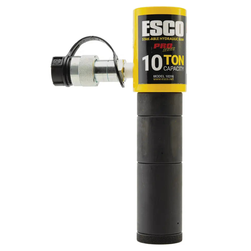 10 Ton Stackable Hydraulic Ram Kit (1 Stroke with 3 Extensions) - Heavy Duty Hydraulic Jack for Auto Repair, Construction & Industrial Use - Model 10316