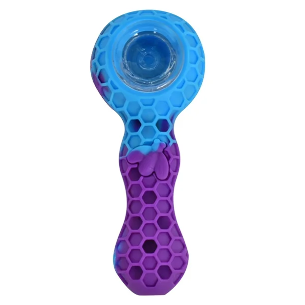 Premium Silicone Bee Tobacco Pipe with Glass Bowl - Durable, Portable & Colorful Hand Pipe for Smoking Enthusiasts | Perfect for Travel, Hiking & Outdoor Use