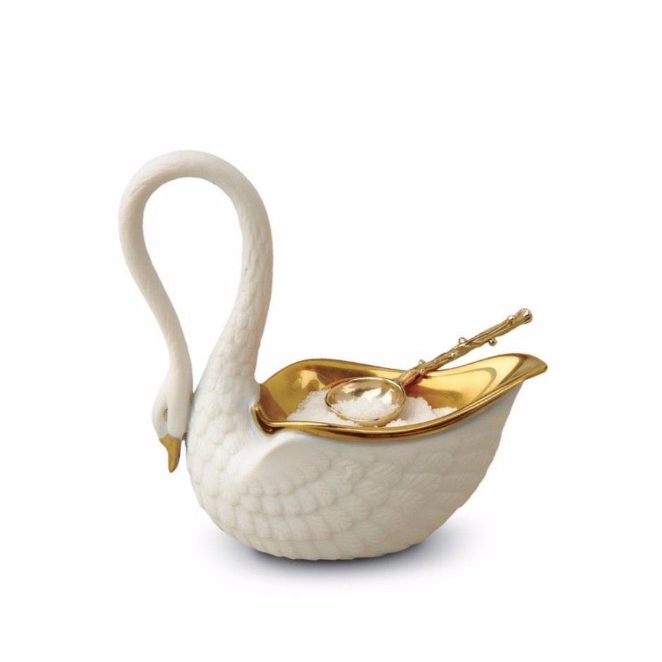 Premium Swan Salt Cellar - Elegant Ceramic Salt and Pepper Shaker Set for Dining Table - Perfect for Home Kitchen, Restaurant, and Gift Giving
