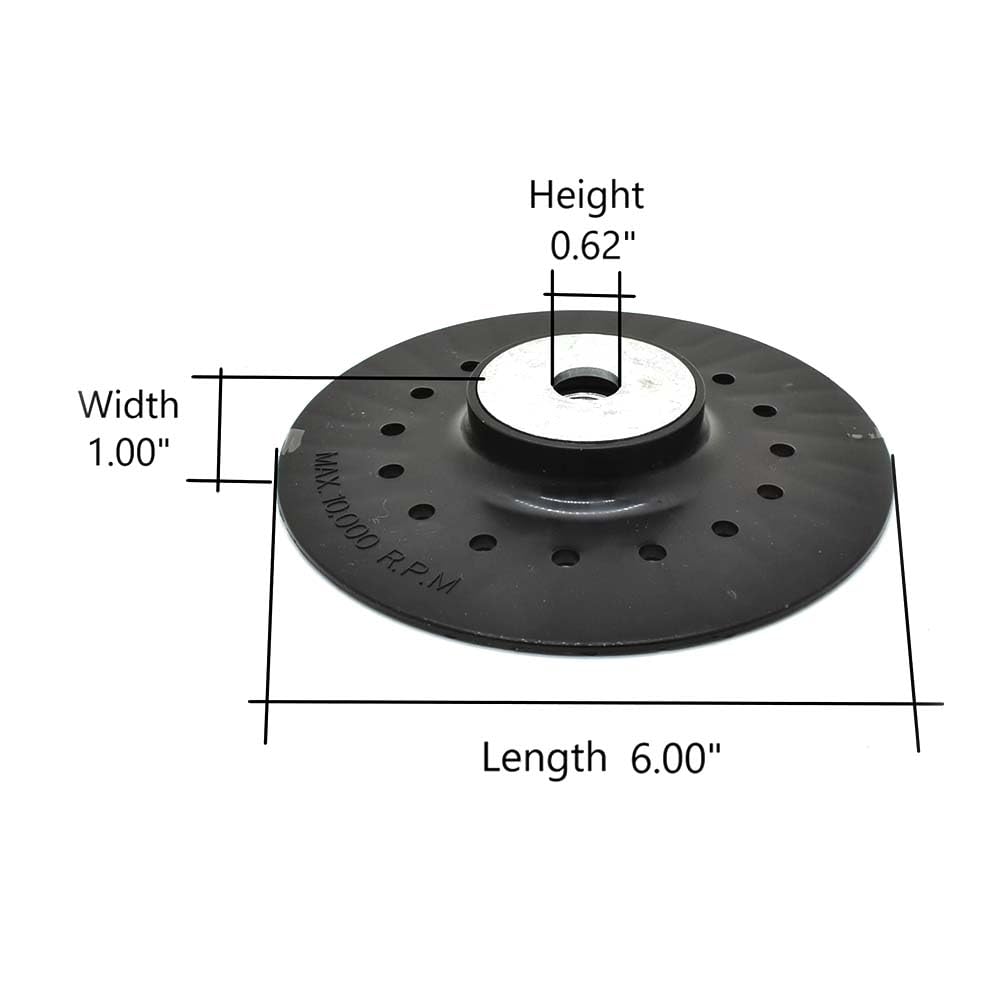 BP60 6-Inch Angle Grinder Backing Pad for Resin Fiber Discs - 5/8 Inch-11 Locking Nut - Perfect for Metal Grinding, Sanding & Polishing - Ideal for DIY, Construction & Automotive Projects
