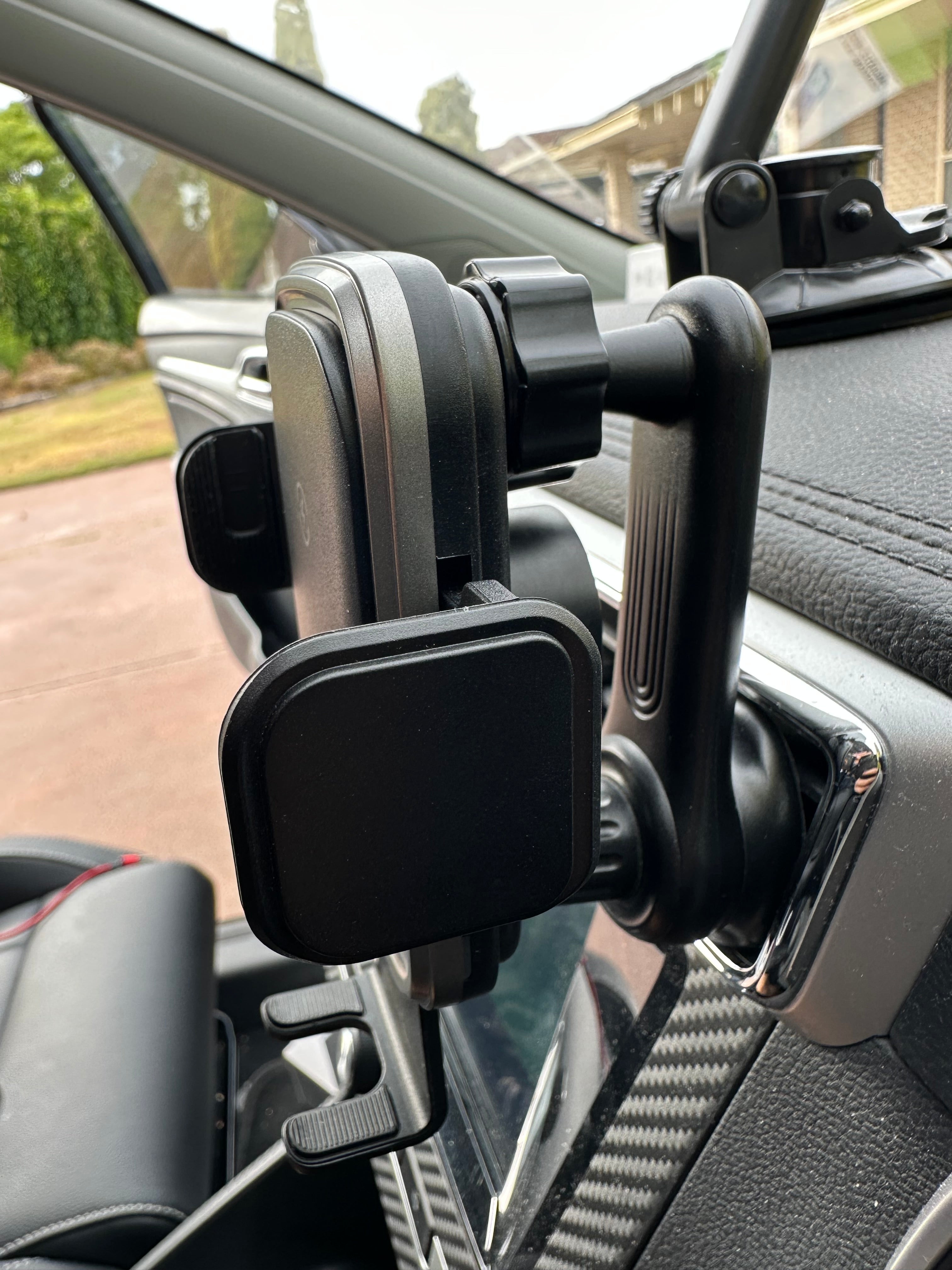 360° Rotatable 15W Qi Fast Wireless Car Charger - Auto Clamp with Long Hook & Anti-Fall Design for iPhone 15/14/13/12/Pro Max/Samsung Galaxy - Perfect for Commuting, Road Trips & Hands-Free Charging