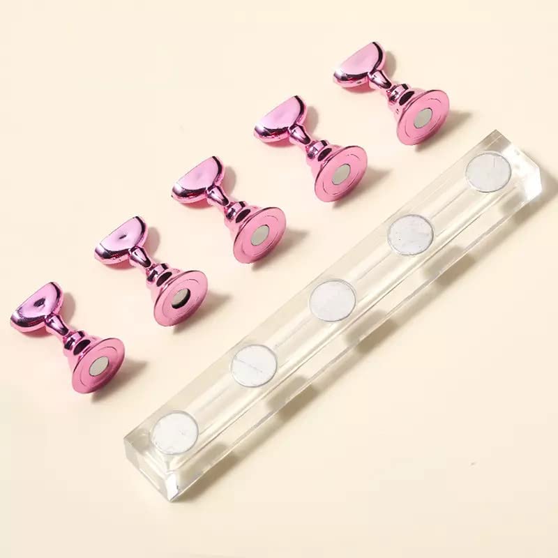 Gleevia Acrylic Nail Art Display Stand - Rose Gold Manicure Practice Holder for False Nails & Alloy Nail Art Tools | Perfect for Salon Training, DIY Nail Art & Professional Manicure Displays