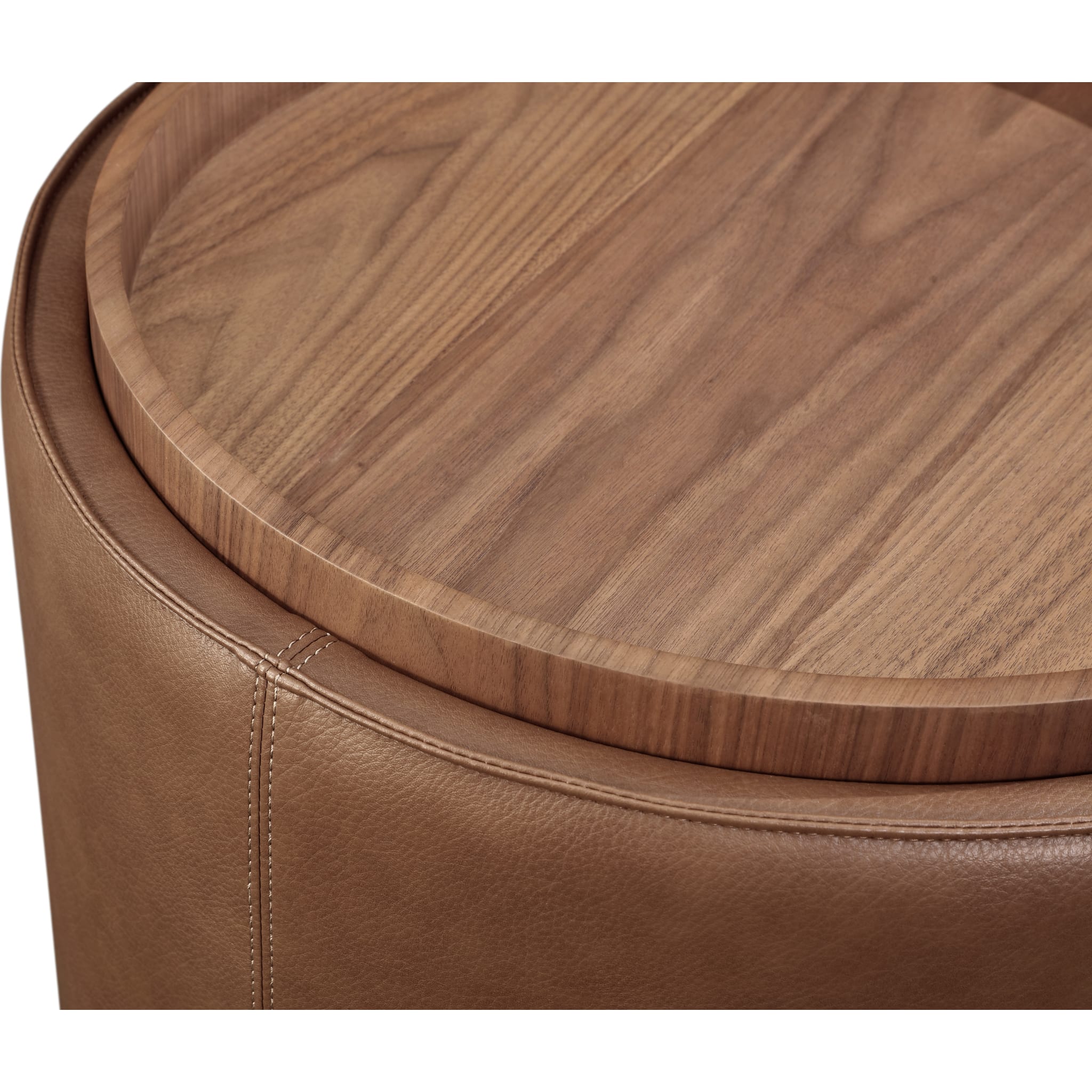 Yeal Leather Upholstered Storage End Table with Wooden Tray Top - Modern Side Table for Living Room, Bedroom & Office - Perfect for Small Space Organization & Stylish Home Decor