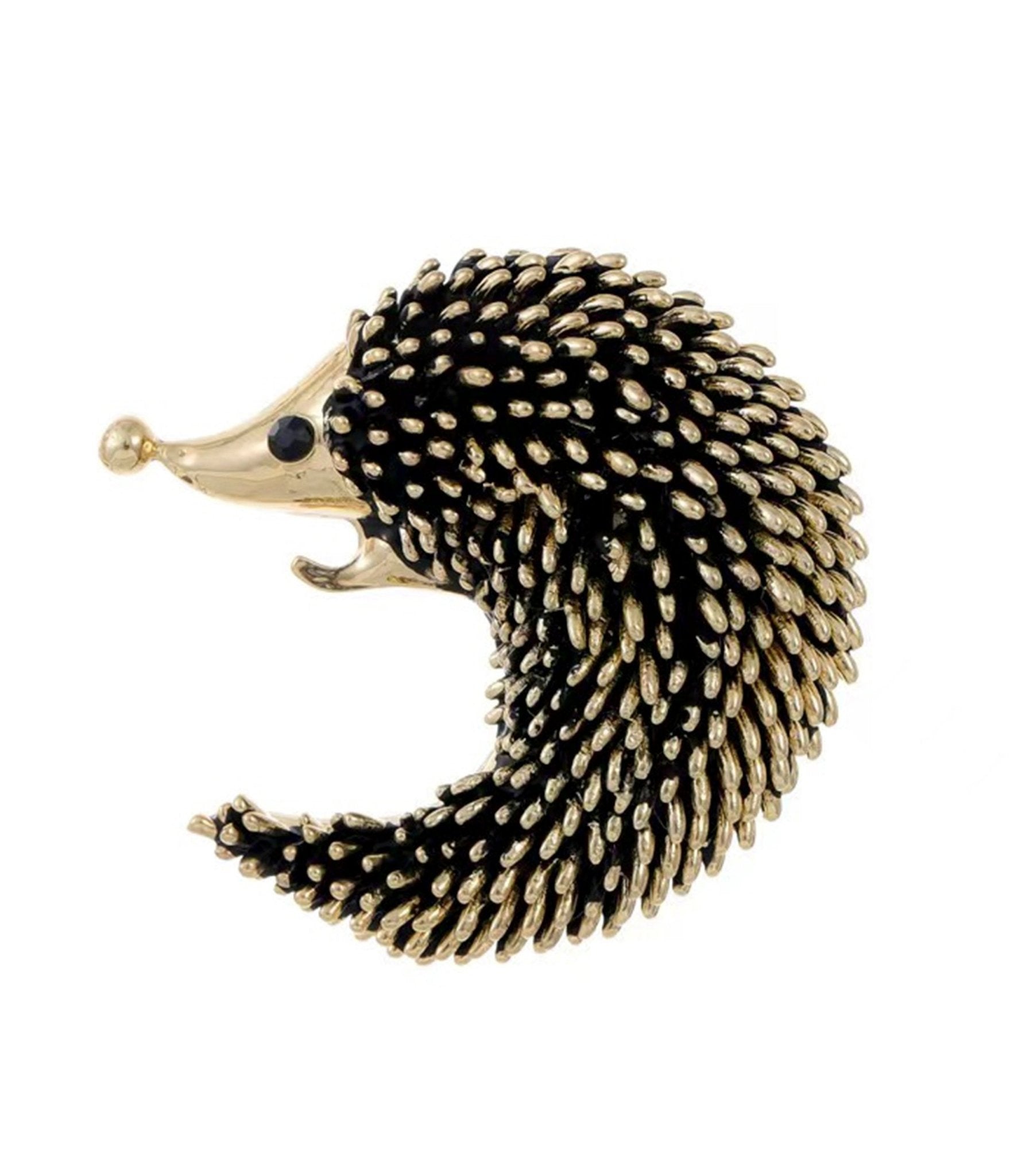 Vintage Hedgehog Brass Brooch Pin - Cute Animal Jewelry for Women, Lapel Pin for Jackets, Coats & Scarves - Perfect Gift for Nature Lovers & Collectors