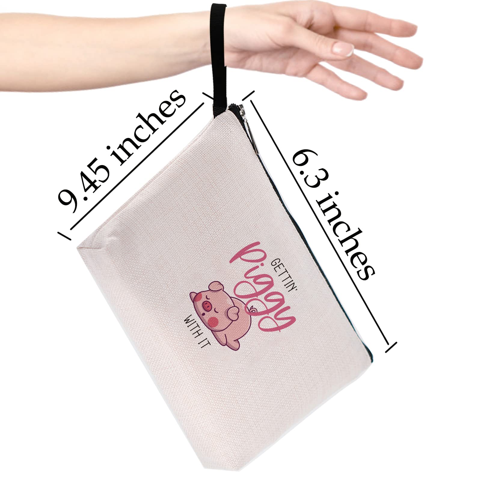 Funny Pig Cosmetic Bags with Zipper - Cute Piggy Pouch for Women | Perfect Gift for Pig Lovers, Birthday Present & Party Decor | Travel Makeup Organizer & Everyday Essentials Storage