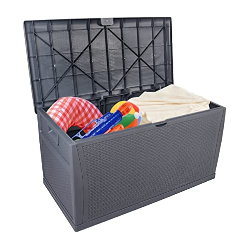 120gal Outdoor Storage Box - Waterproof Deck Chest for Garden Tools & Cushions | Patio & Pool Use