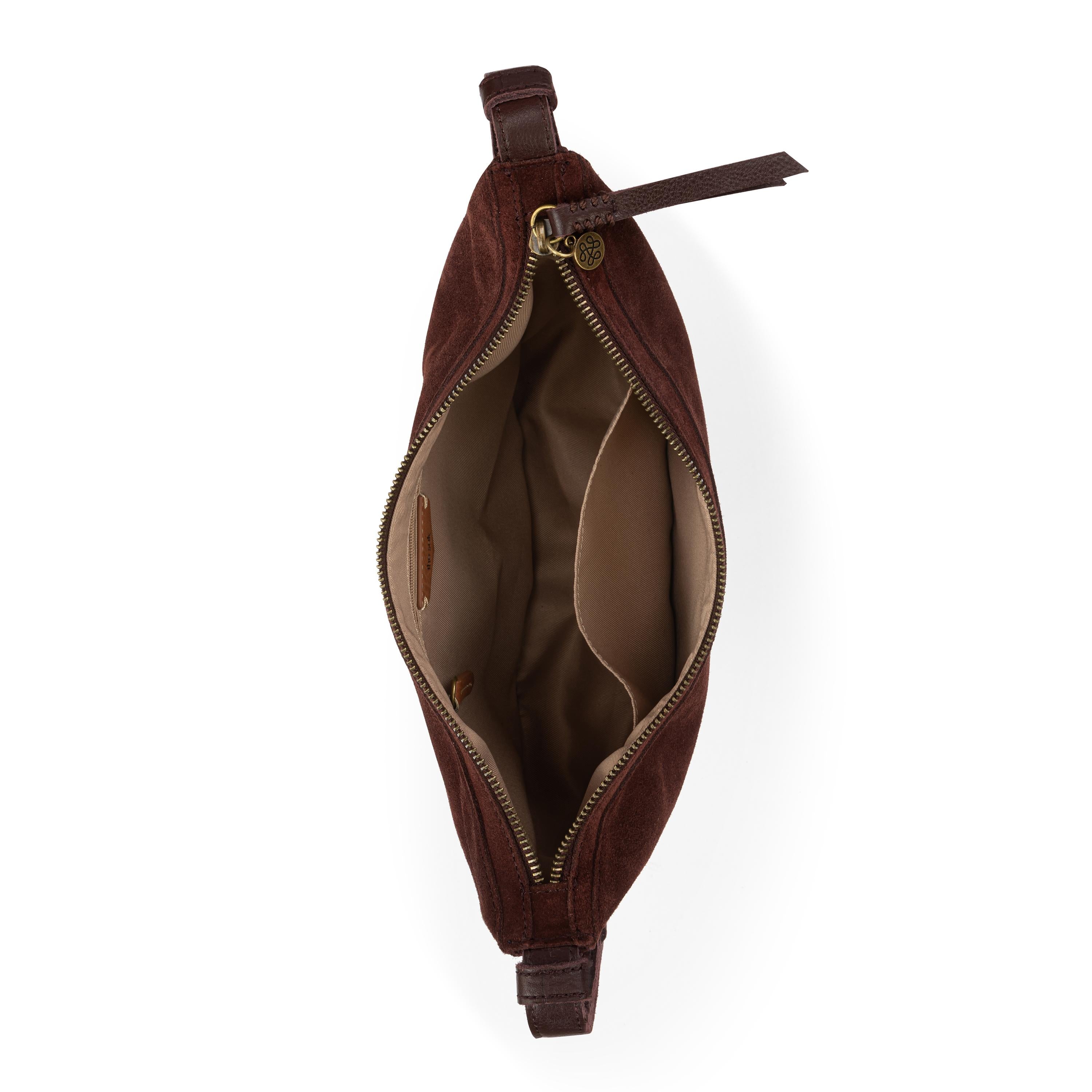 Premium Tess Shoulder Bag - Genuine Leather & Mahogany Suede Crossbody Purse for Women | Perfect for Work, Travel & Everyday Use