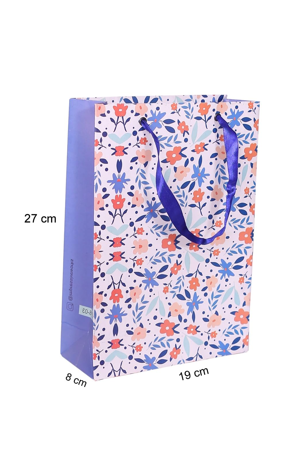 Eco-Friendly Printed Paper Gift Bags with Handles - 10.5x7.5x3 Inch Multipurpose Party Favor Bags for Weddings, Birthdays, Baby Showers & Special Events (Pack of 10, Blue Floral Design) - Perfect for Party Favors, Gift Wrapping & Decorative Packaging