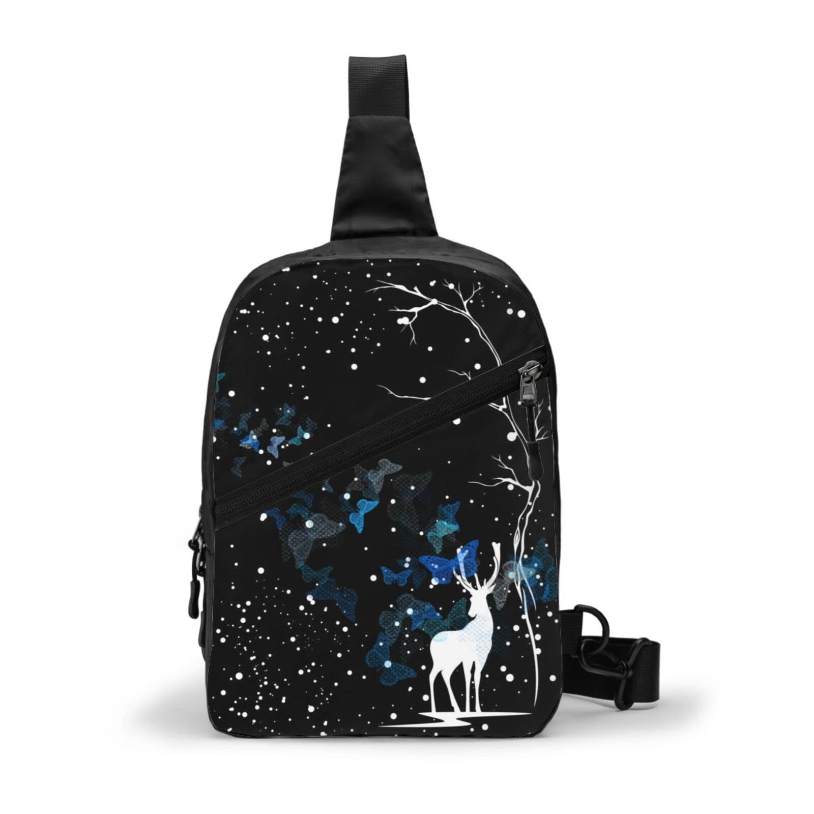 Lightweight Floating Blue Butterfly Sling Crossbody Backpack for Men & Women - Perfect for Hiking, Travel, Cycling & Outdoor Adventures