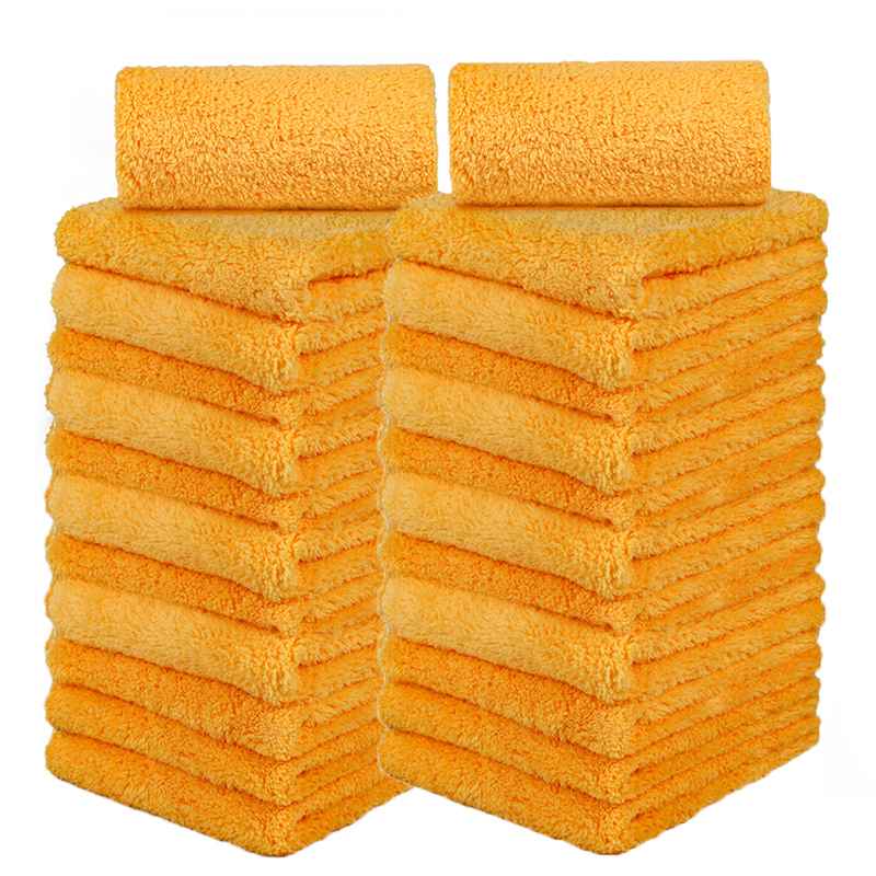 120 Pcs Premium Edgeless Coral Fleece Microfiber Towels - 16x16 Inches, 450GSM - Ultra Soft & Absorbent for Gym, Spa, Travel & Home Use